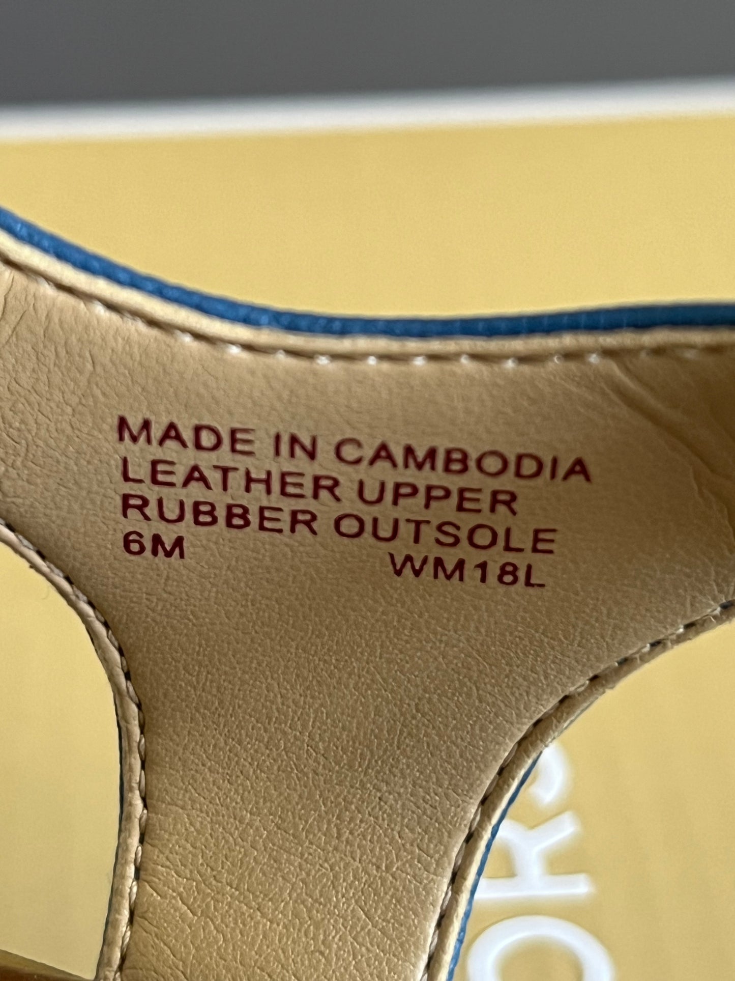 Michael Kors Logo Plate Leather Thong Sandal
