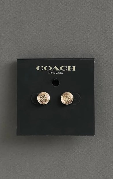 Coach Open Circle Stone Strand Earrings