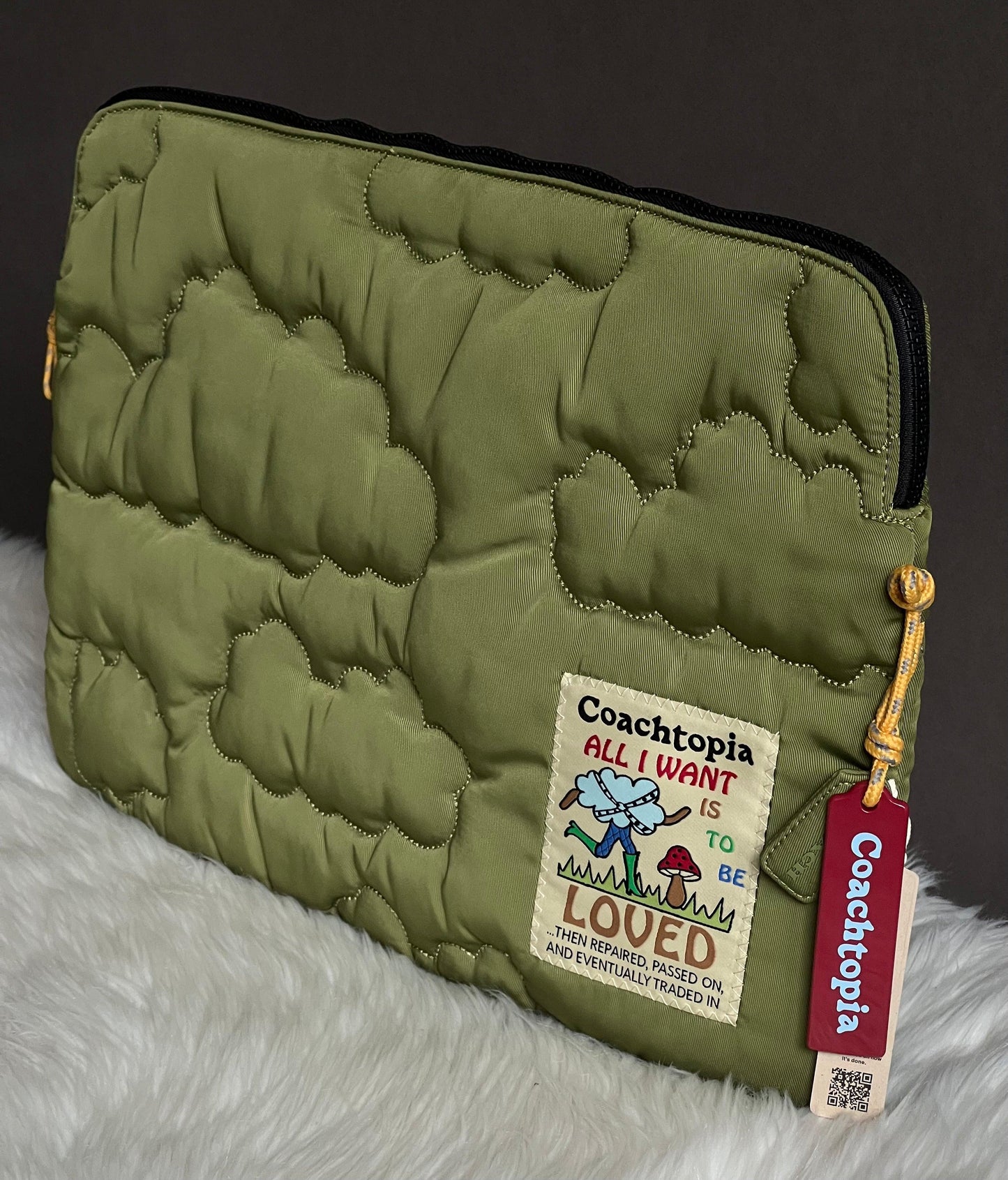 Coach Coachtopia Loop Quilted Cloud Laptop Sleeve