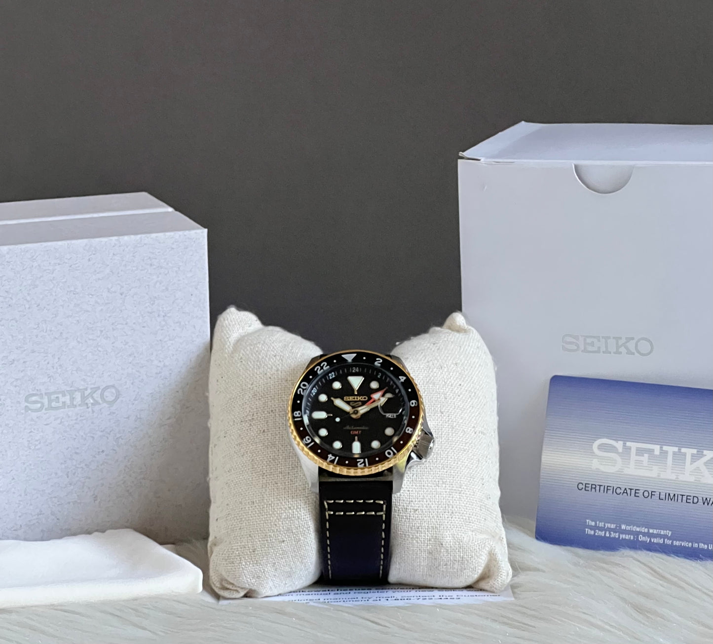 Seiko Men's 5 Sports SKX GMT Automatic Black Dial Watch