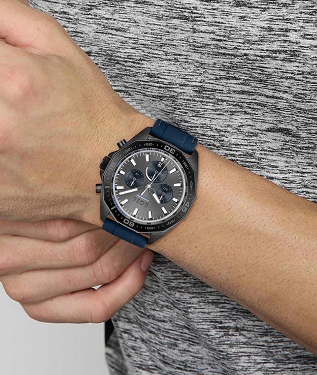 Hugo Boss Men’s Energy Chronograph Rubber Strap Watch