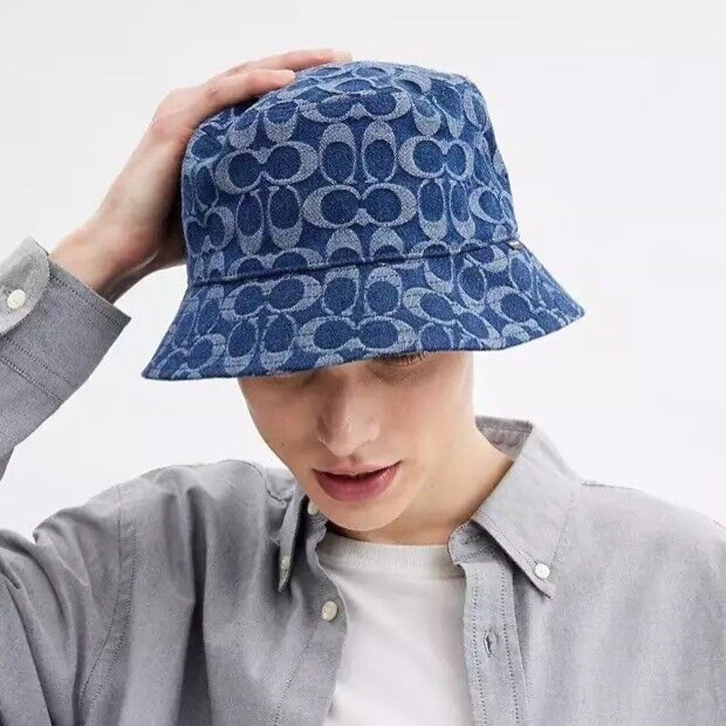 Coach Signature Denim Bucket Hat