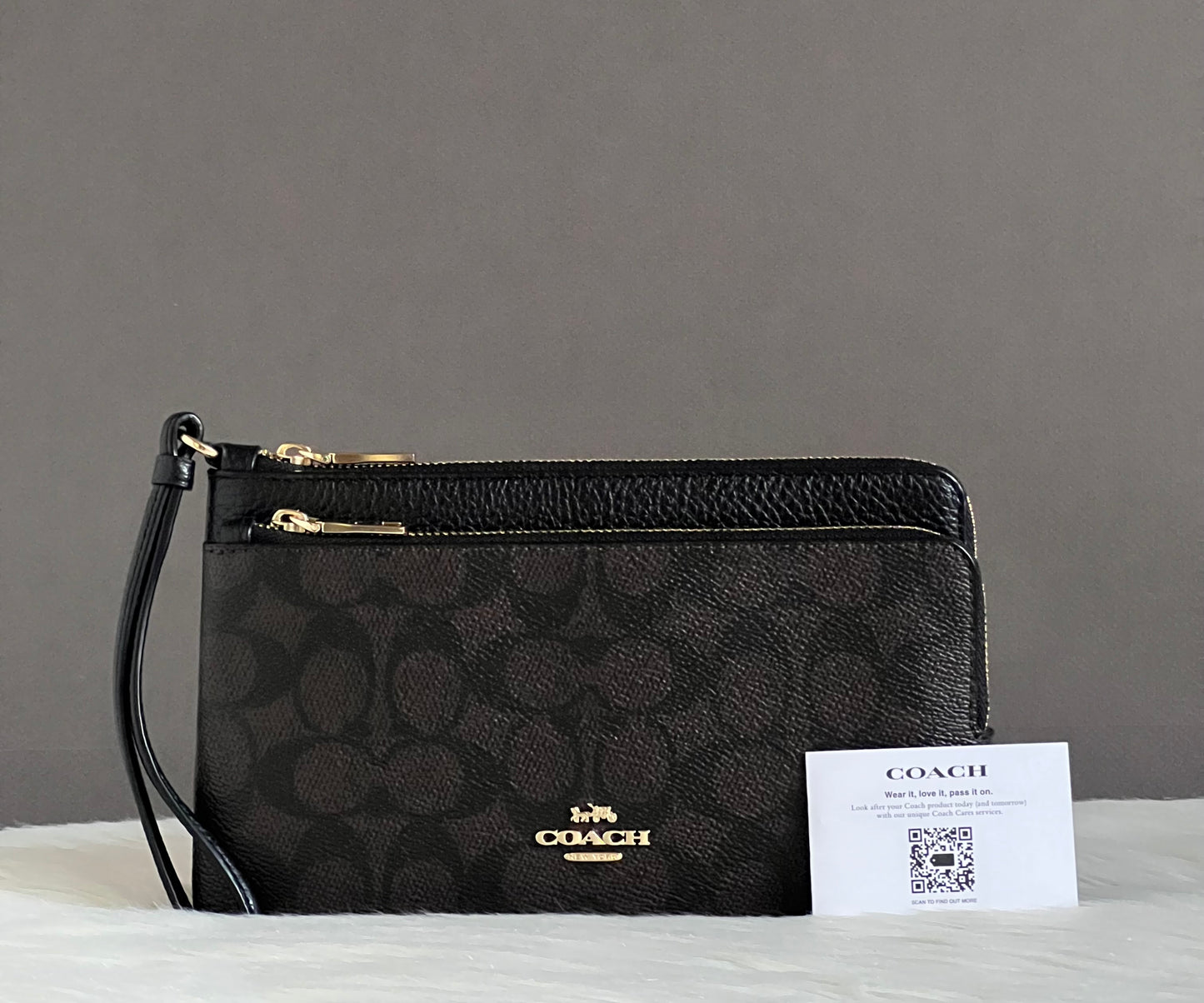 Coach Double Zip Wallet In Signature Canvas