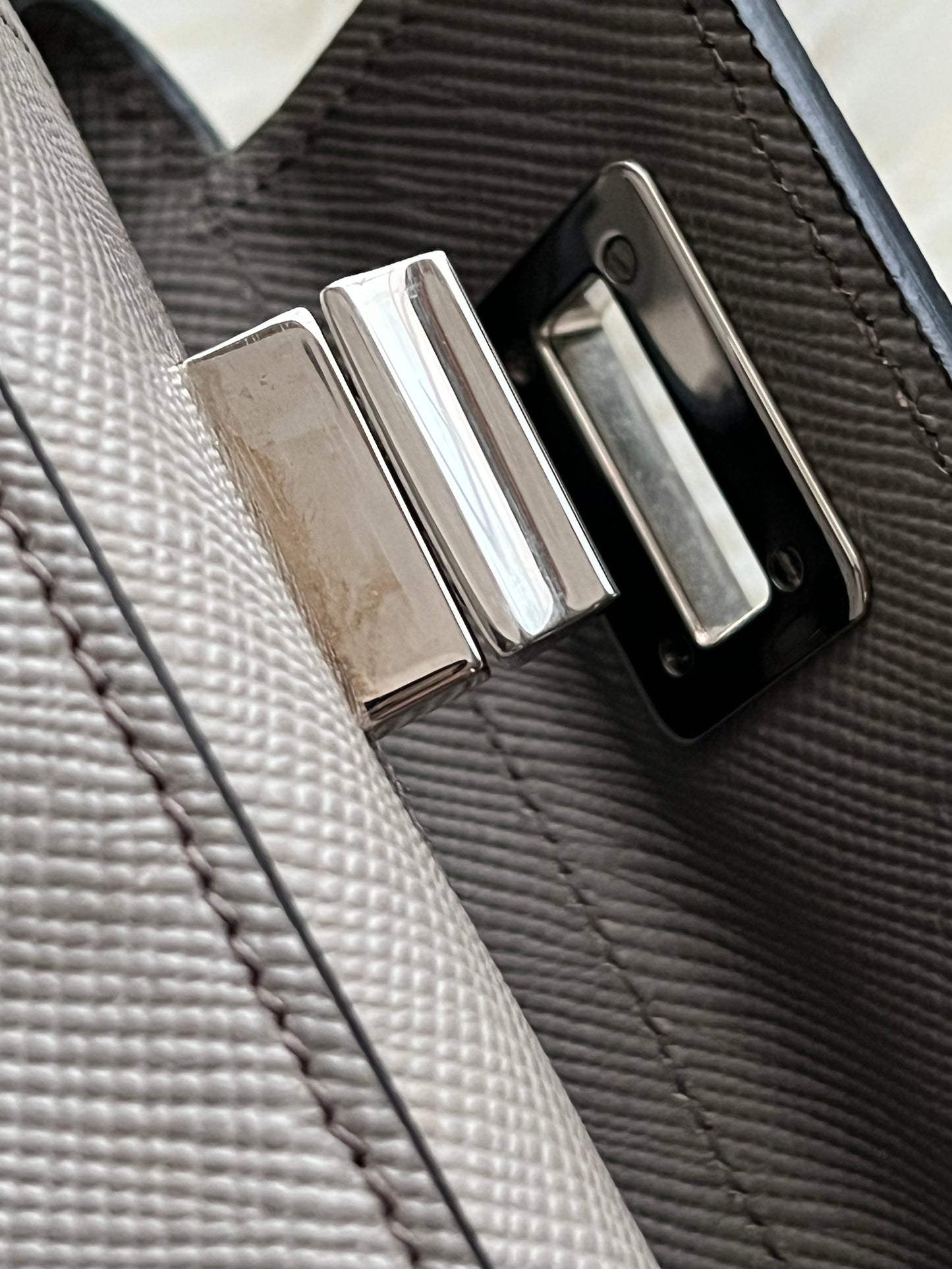 Prada Saffiano Cuir Turn-Lock Twin Satche