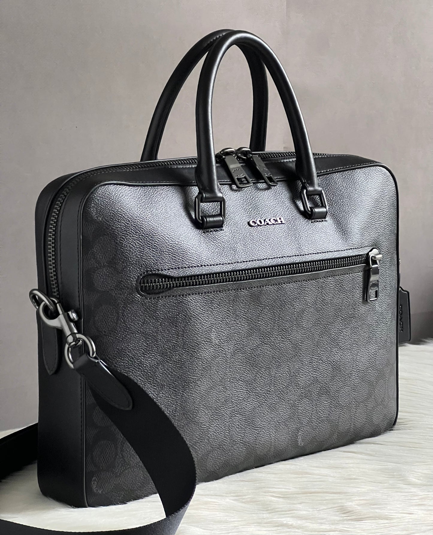 Coach Ethan Slim Brief In Signature Canvas
