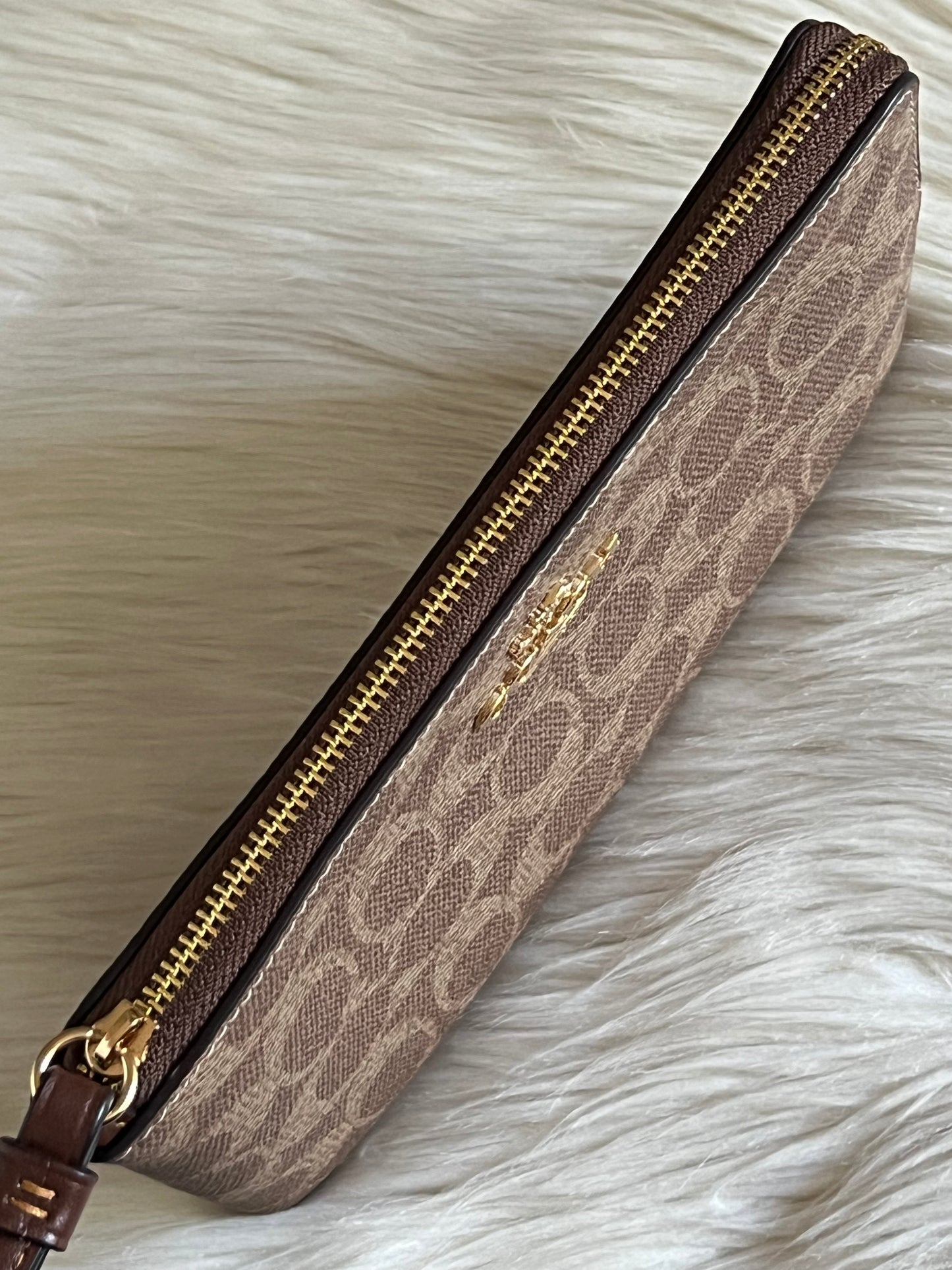 Coach Large Corner Zip Wristlet in Signature Canvas