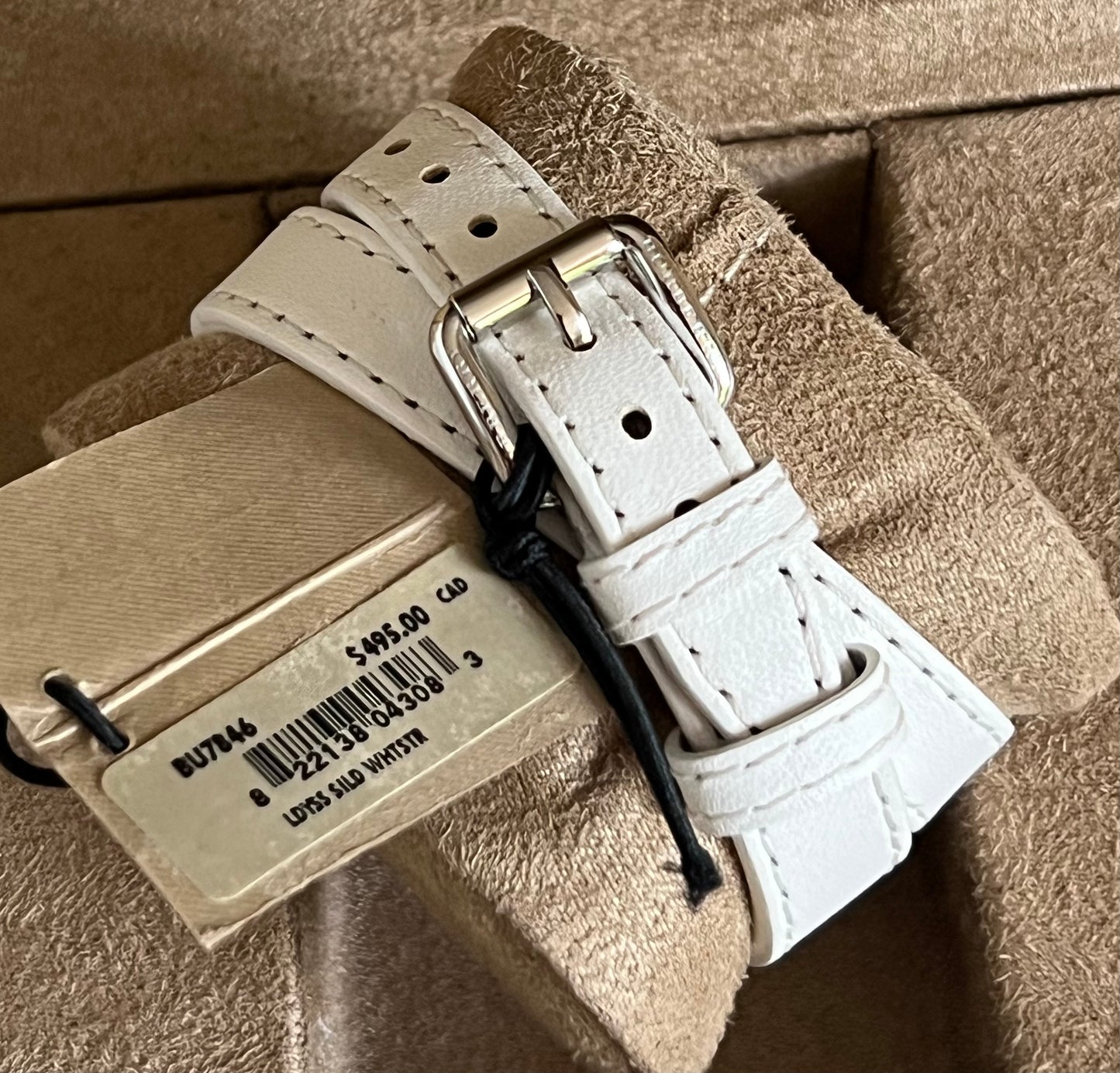 Burberry Women’s Utilitarian White Dial Tan Leather Watch