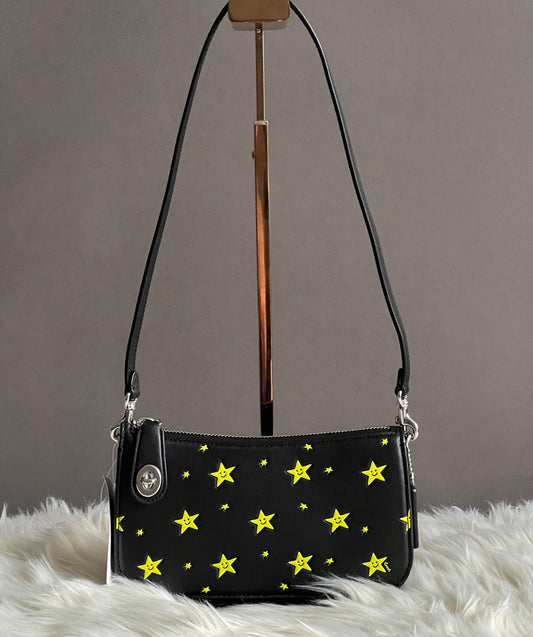 Cosmic Coach Penn Shoulder Bag with Star Print