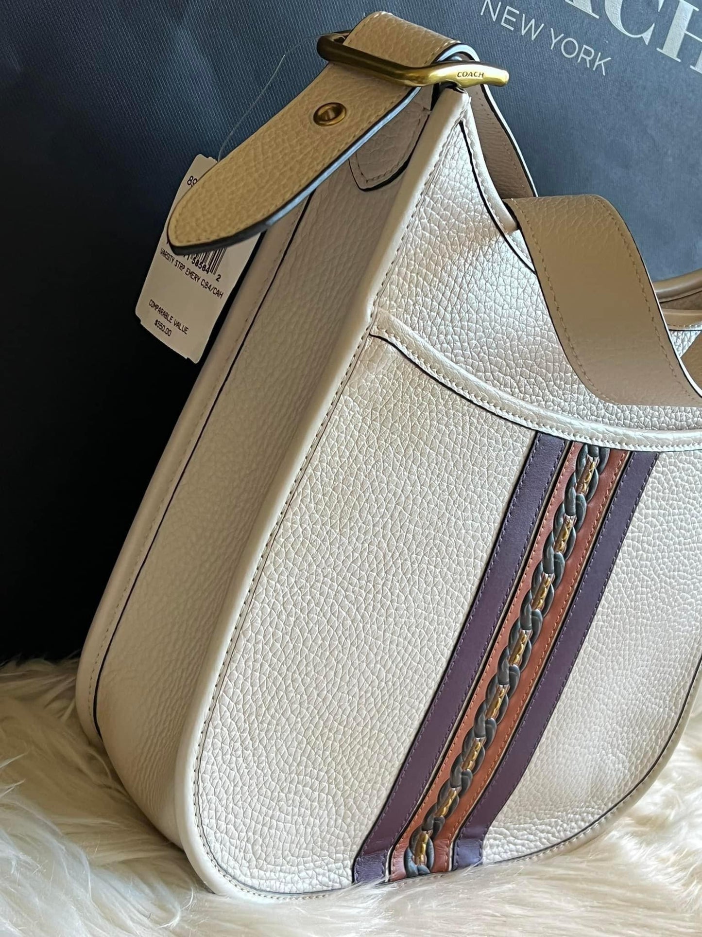 Coach Emery Crossbody with Varsity Stripe