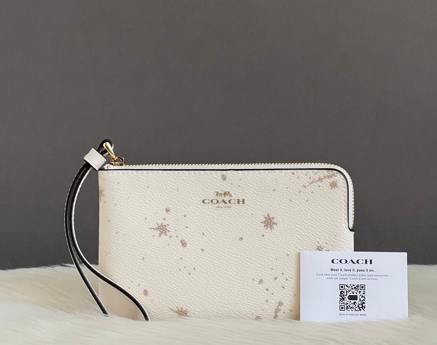 Coach Corner Zip Wrislet With Star Print