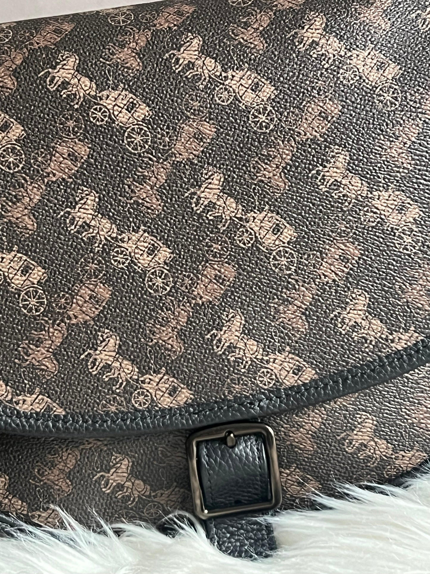 Coach Hitch Crossbody with Horse and Carriage Print