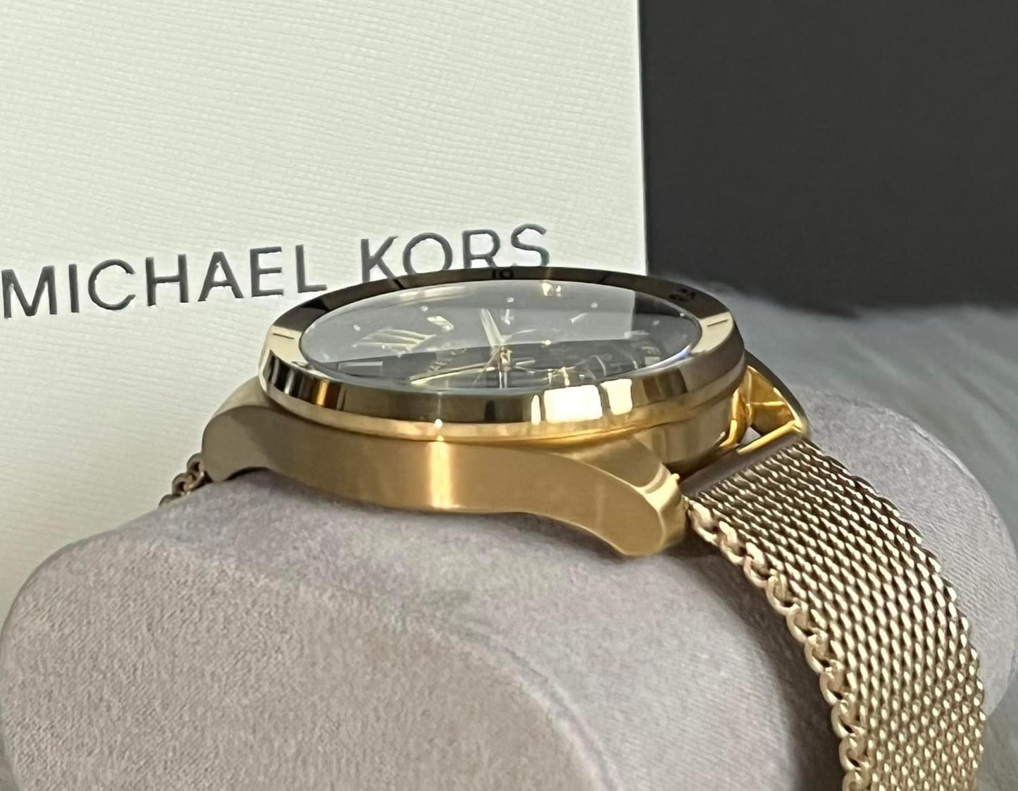 Michael Kors Men’s Oversized Brecken Gold-Tone Mesh Watch