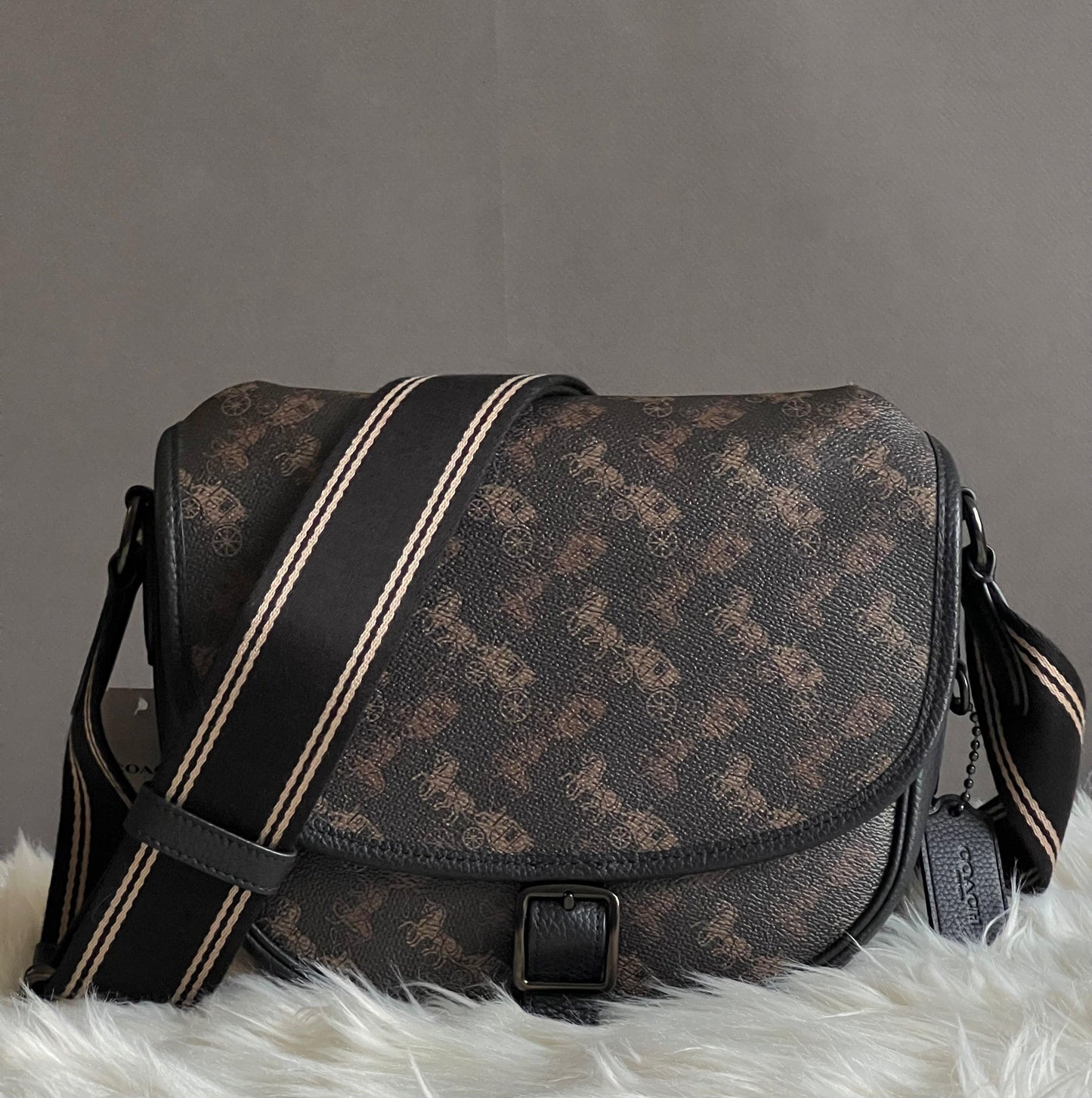 Coach Hitch Crossbody with Horse and Carriage Print