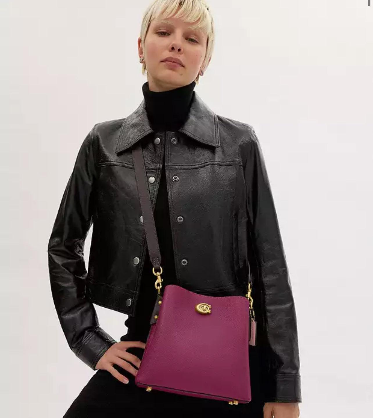 Coach Willow Bucket Bag in Colorblock with Signature Canvas Interior