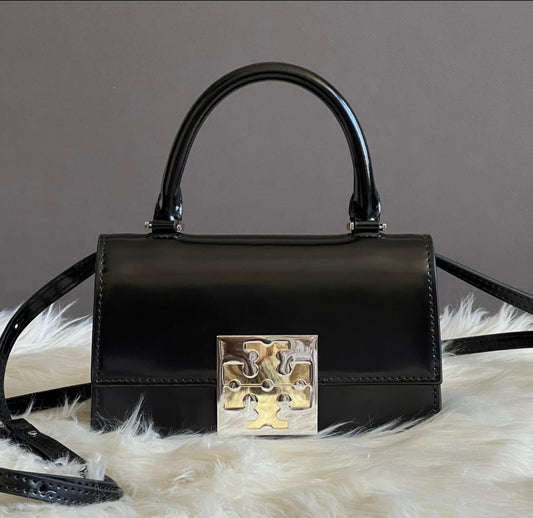 Tory Burch T Monogram Bon Bon Spazzolato Mini Top-handle Bag