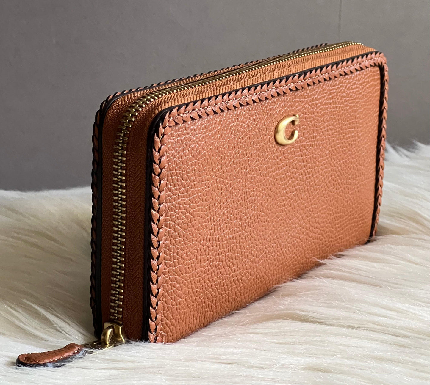 Coach Accordion Zip Wallet with Braid