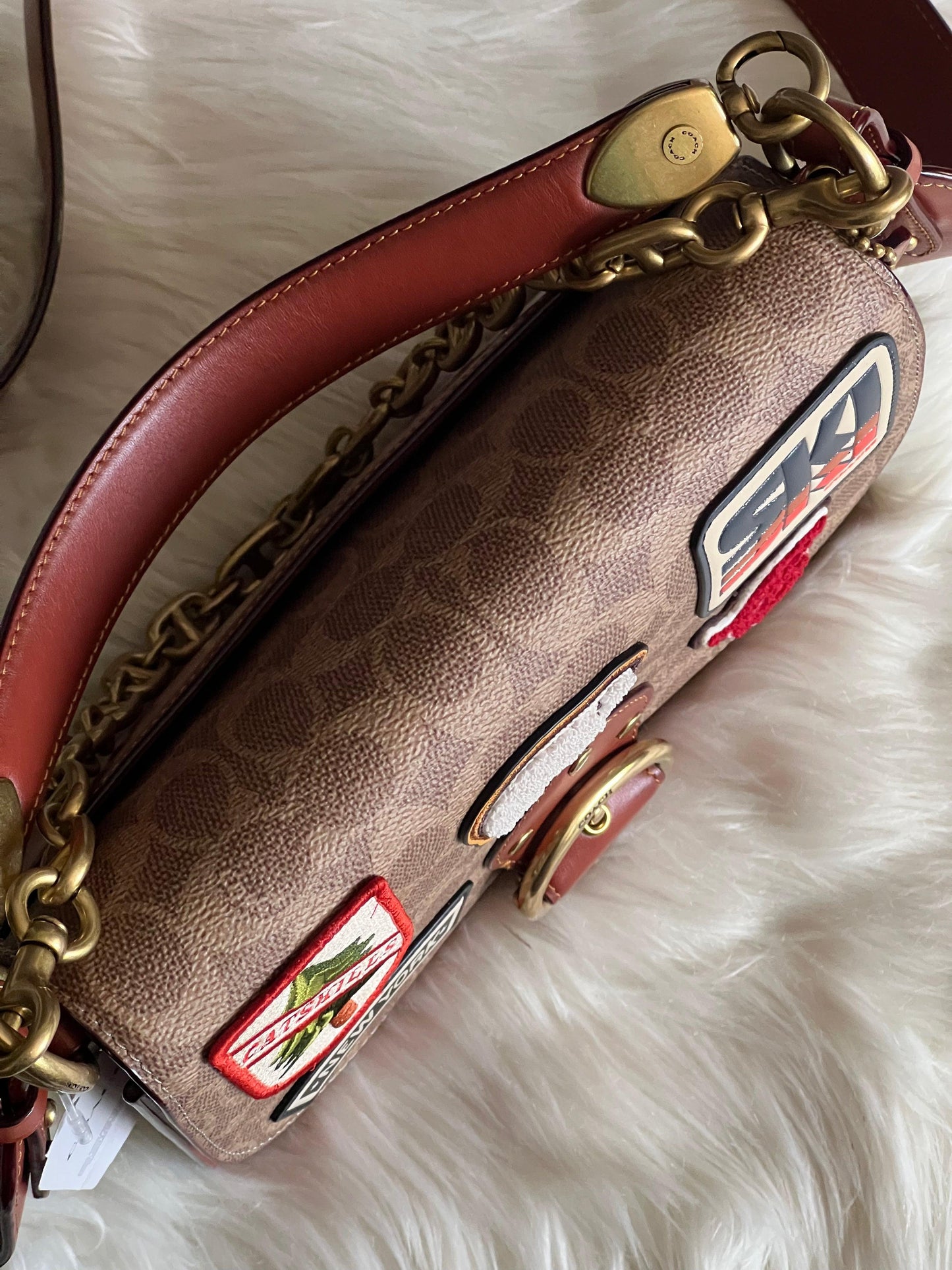 Coach Beat Shoulder Bag in Signature Canvas with Patches