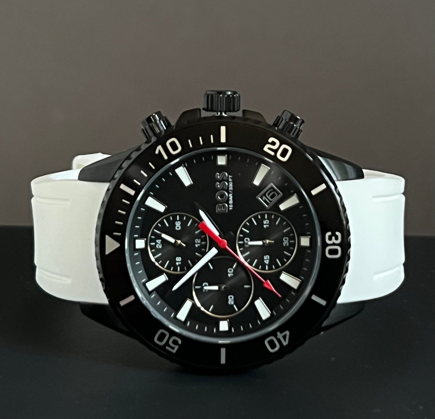 Hugo Boss Men’s Admiral Chronograph White Rubber Watch