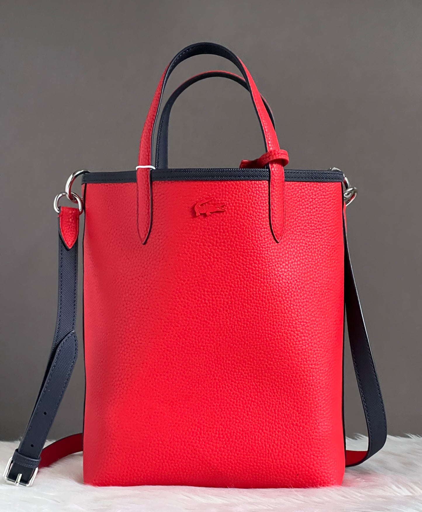 Lacoste Women’s Anna Vertical Reversible Tote with Pouch