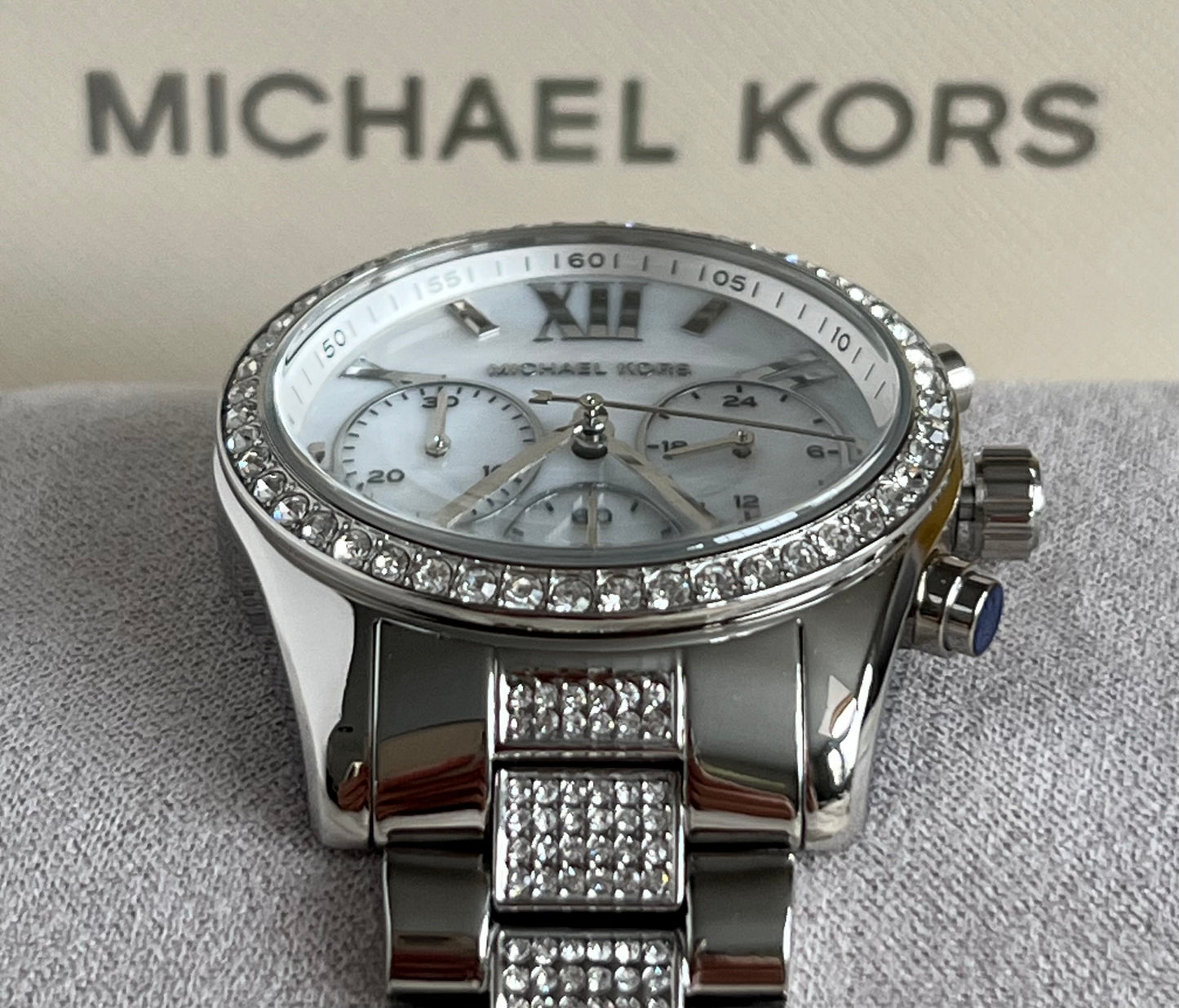 Micheal Kors Women’s Oversized Brynn Pavé Silver-Tone Watch