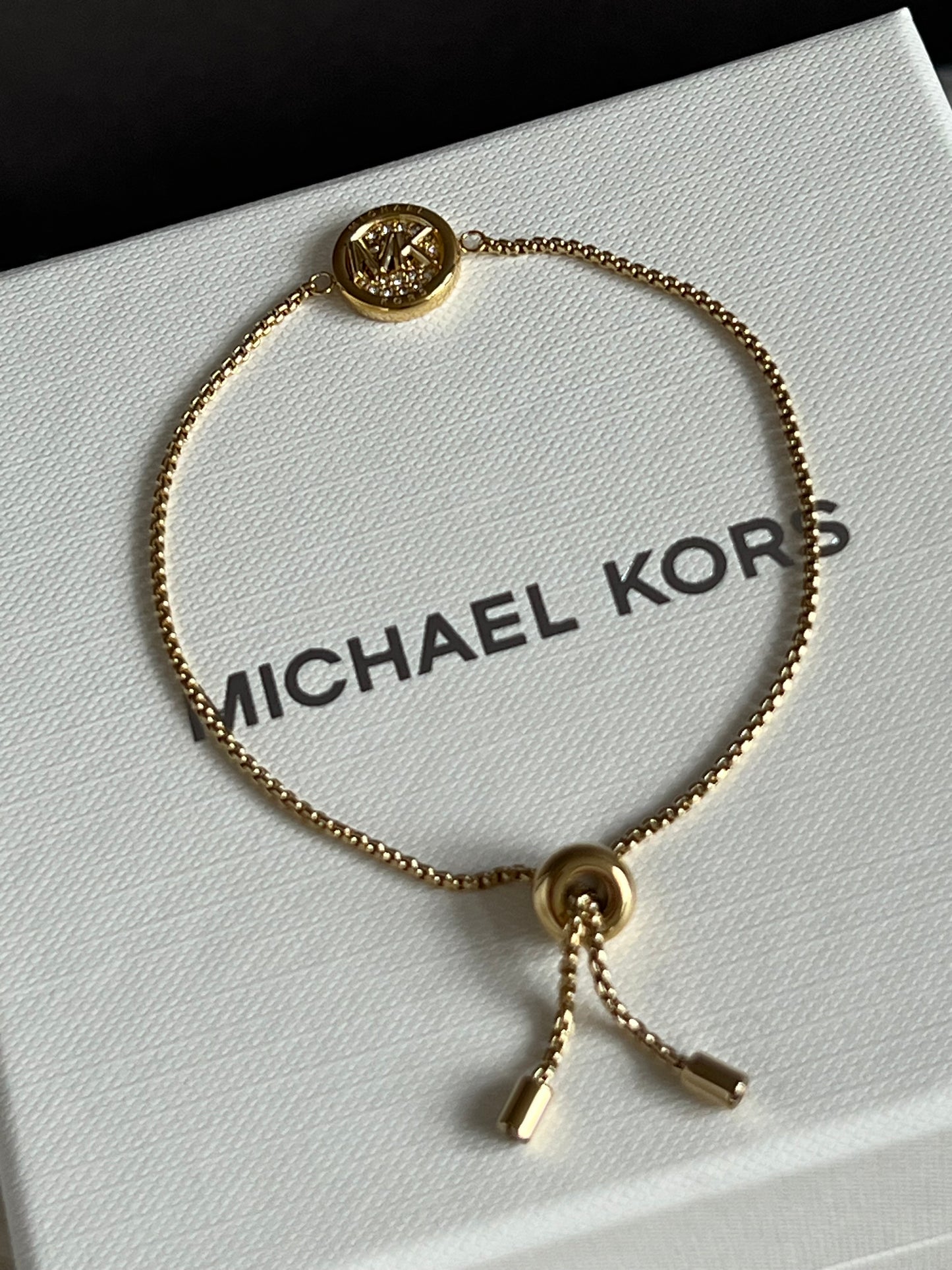 Michael Kors Women’s Addyson Quartz Crystal Gold Dial Ladies Watch and Jewelry Set