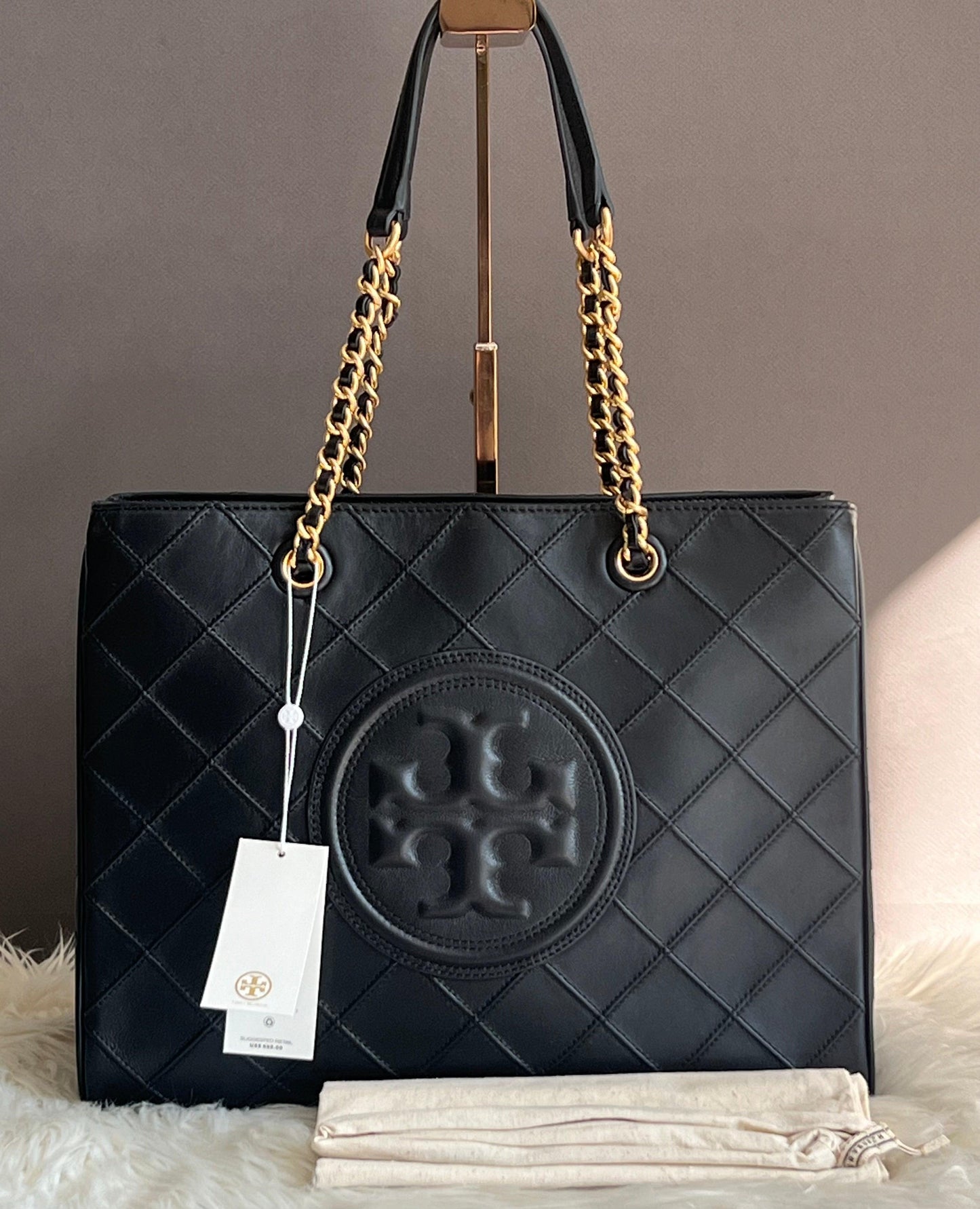 Tory Burch Fleming Leather Tote Bag