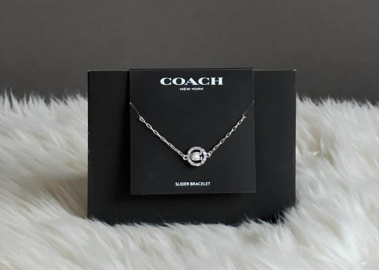 Coach Signature Multicolor Crystal Slider Bracelet