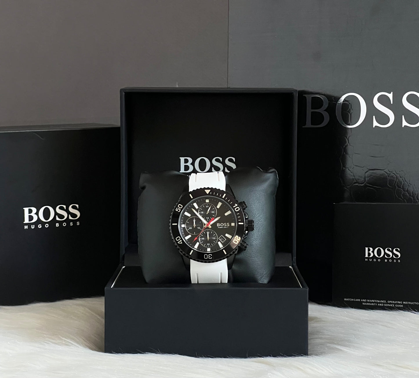 Hugo Boss Men’s Admiral Chronograph White Rubber Watch