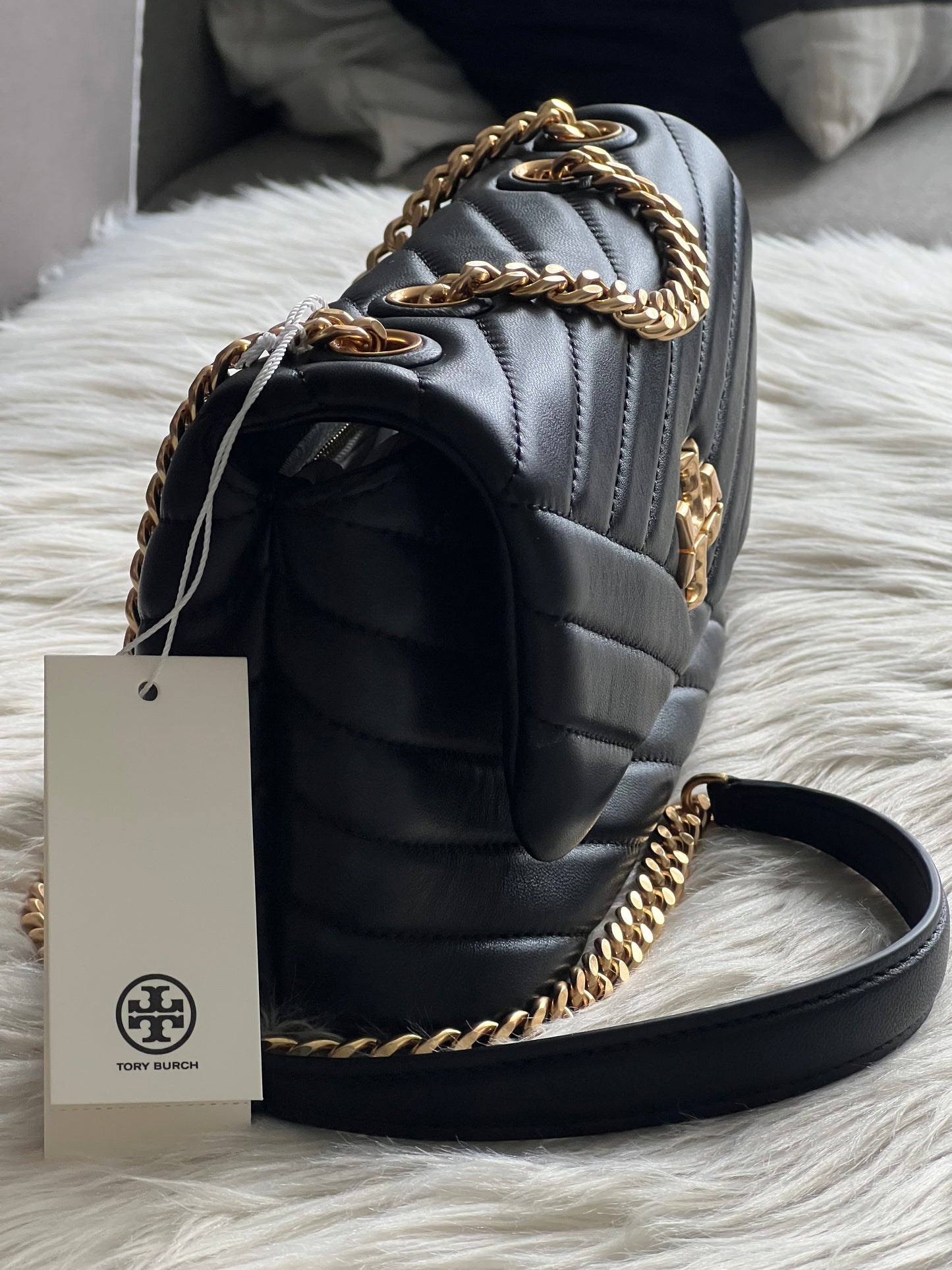 Tory Burch Small Kira Chevron Pleated Convertible Shoulder Bag