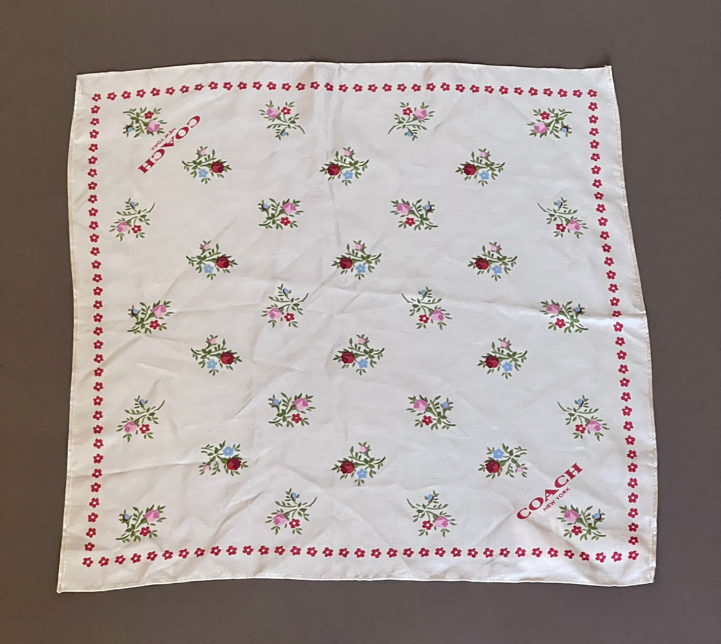 Coach Cross Stitch Floral Hanky