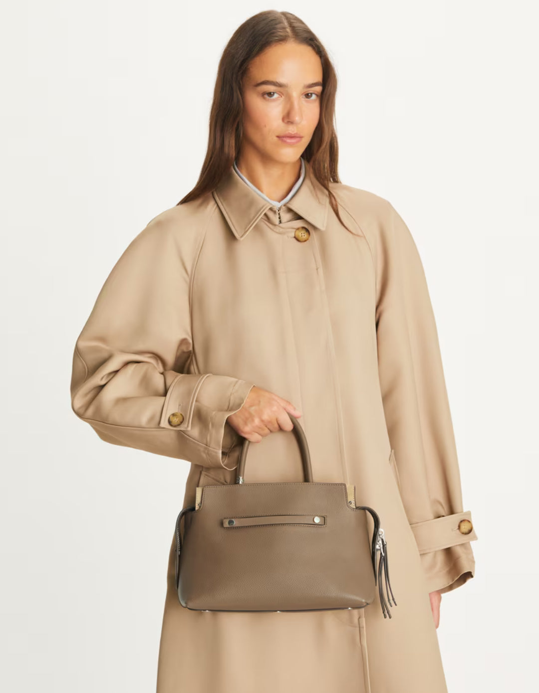 Tory Burch Mercer Pebbled Satchel