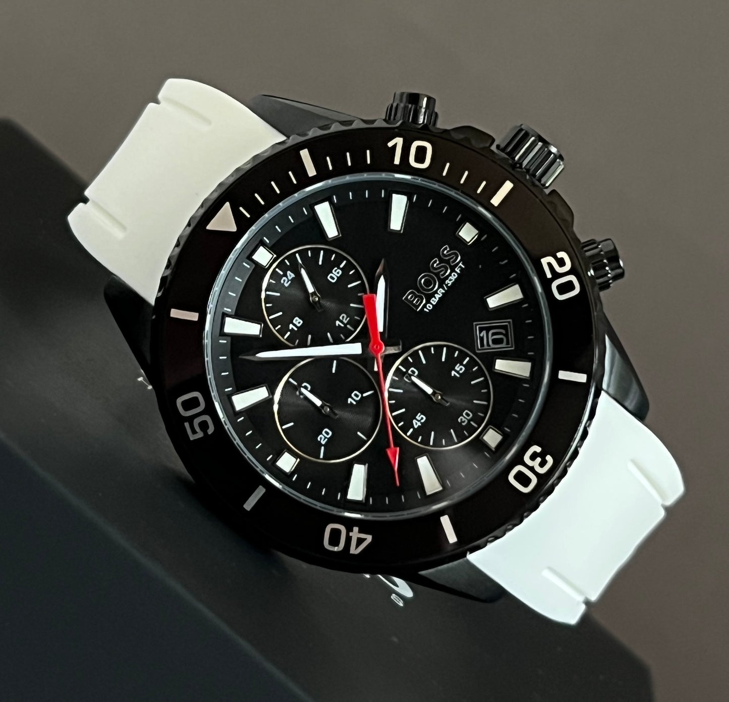 Hugo Boss Men’s Admiral Chronograph White Rubber Watch