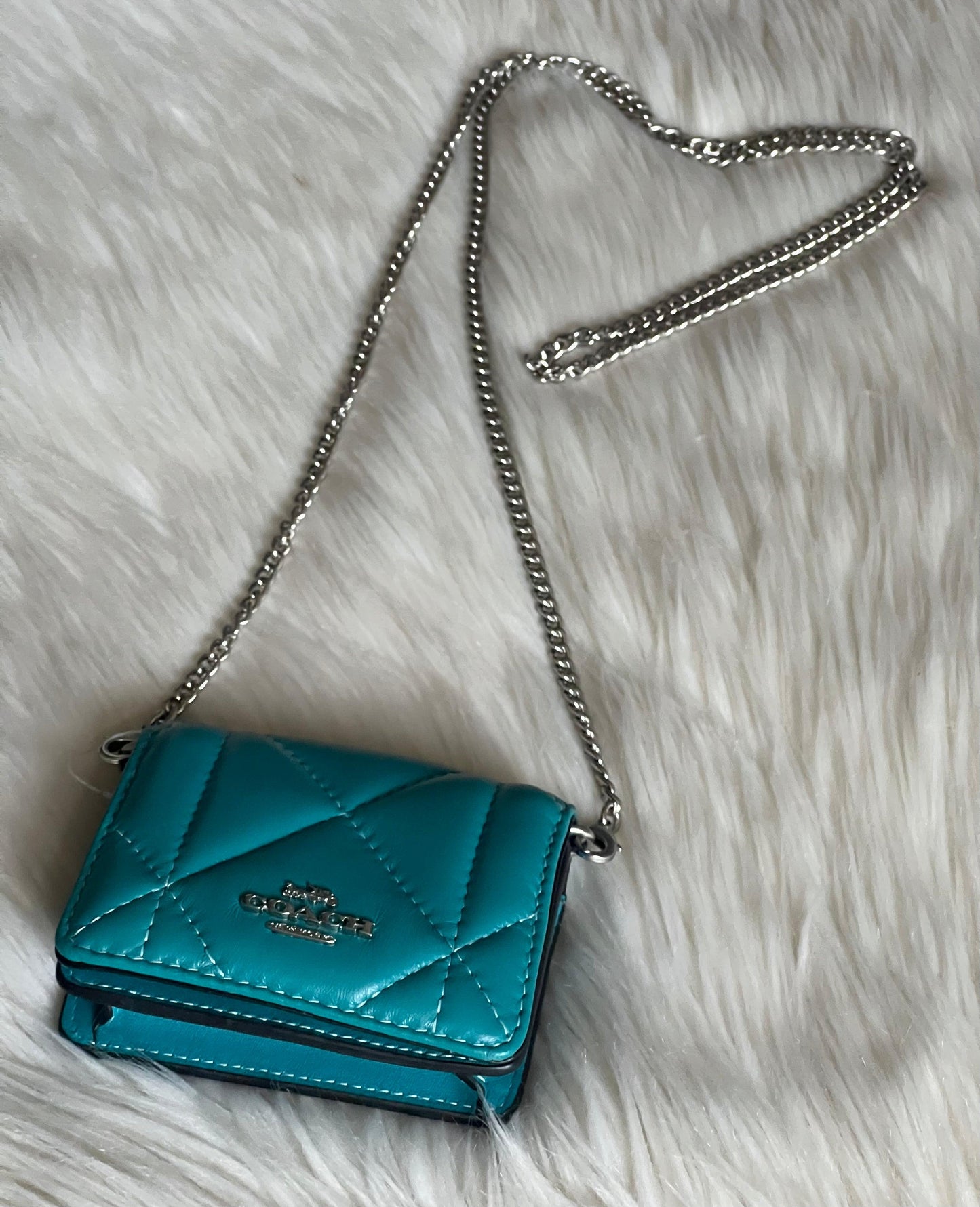 Coach Mini Wallet On A Chain With Puffy Diamond Quilting