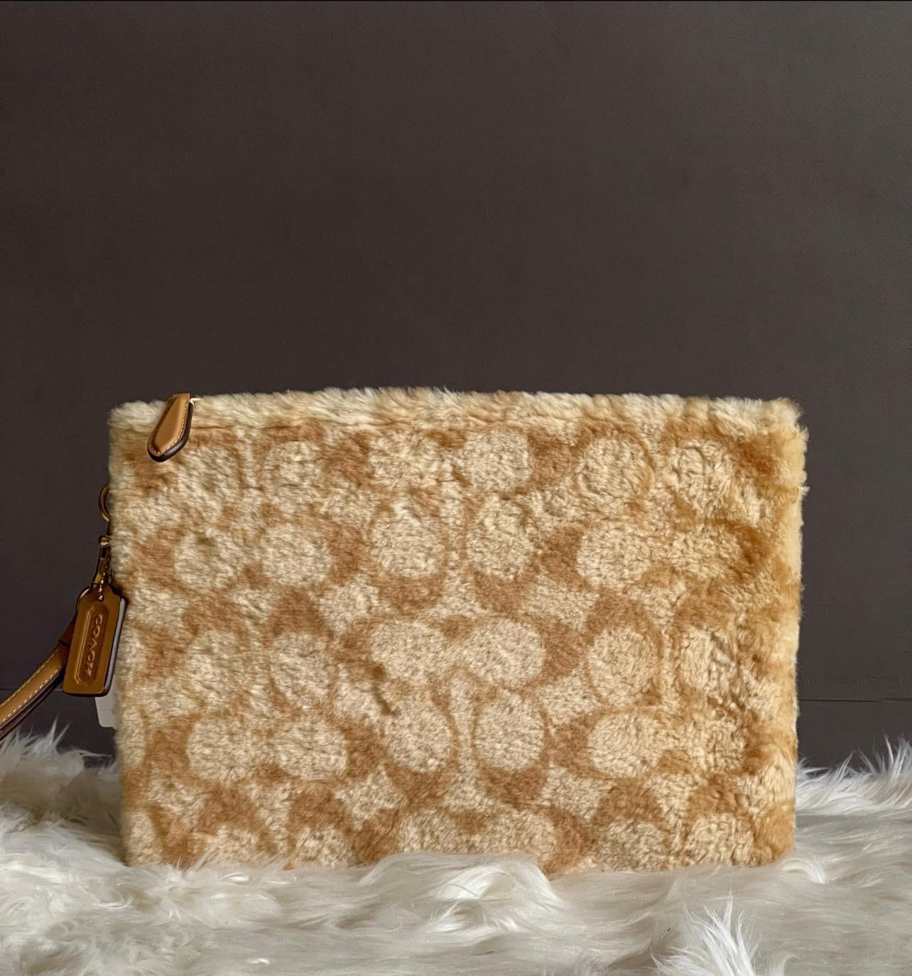 Coach Charter Pouch in Signature Shearling