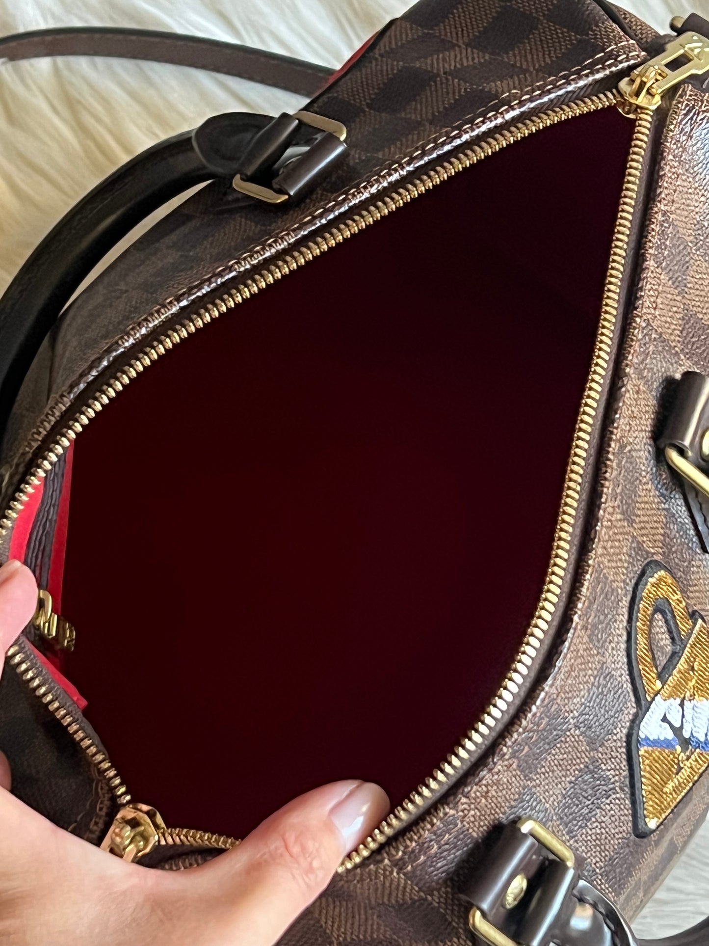 Louis Vuitton Damier Speedy 30 World Tour with Patches