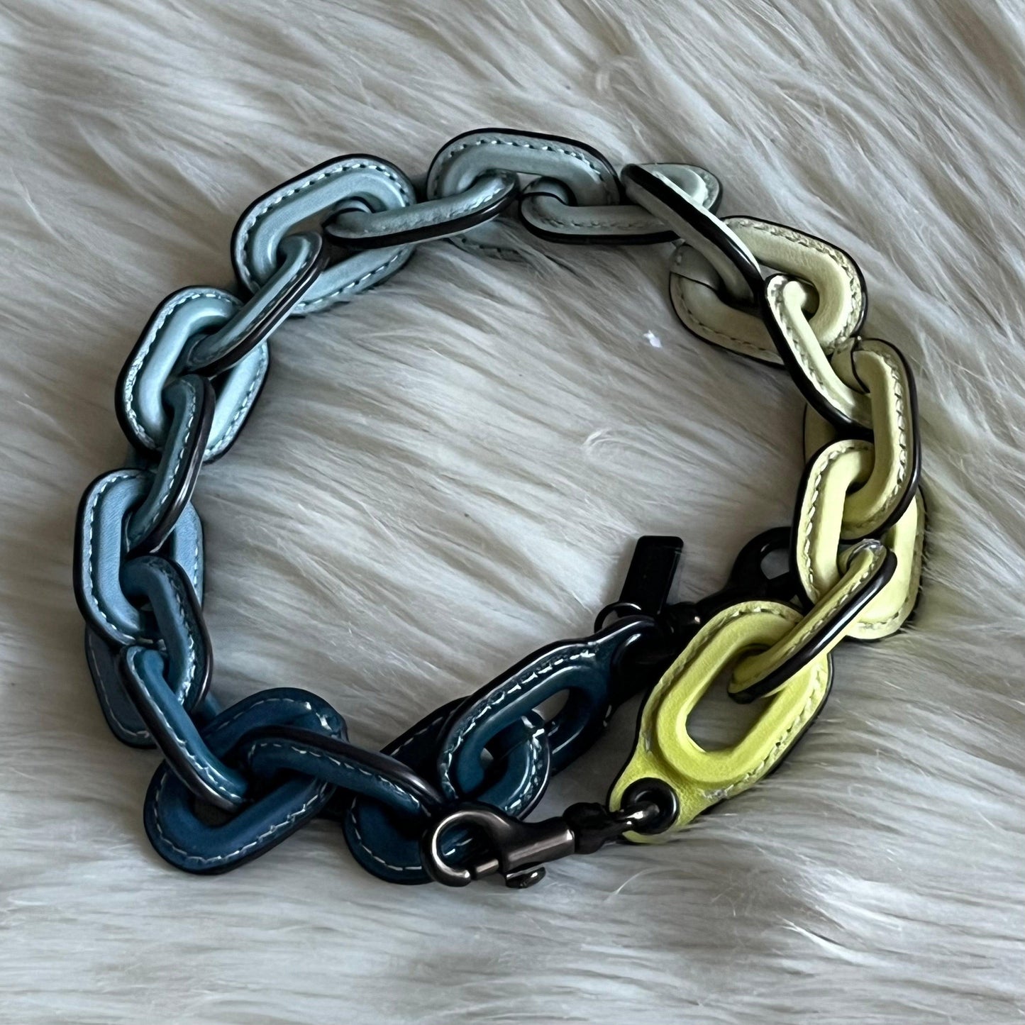 Coach Leather Covered Short Chain Strap
