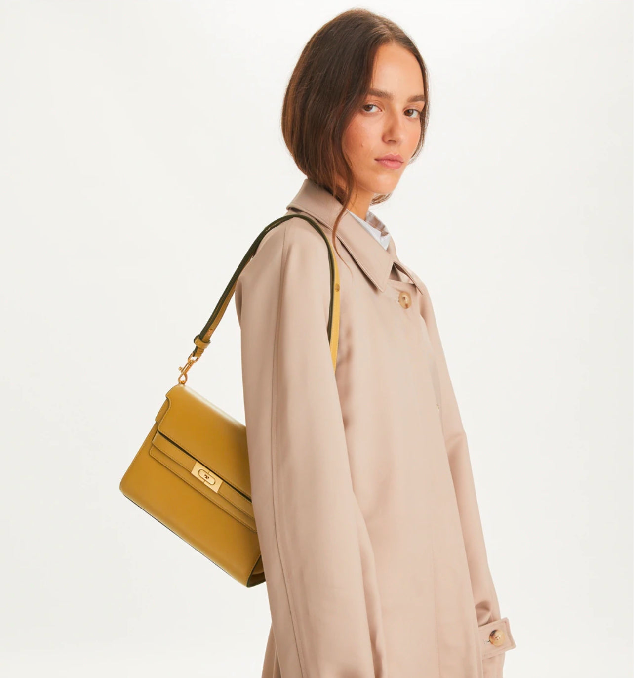Tory Burch Lee Radziwill Pebbled Shoulder Bag