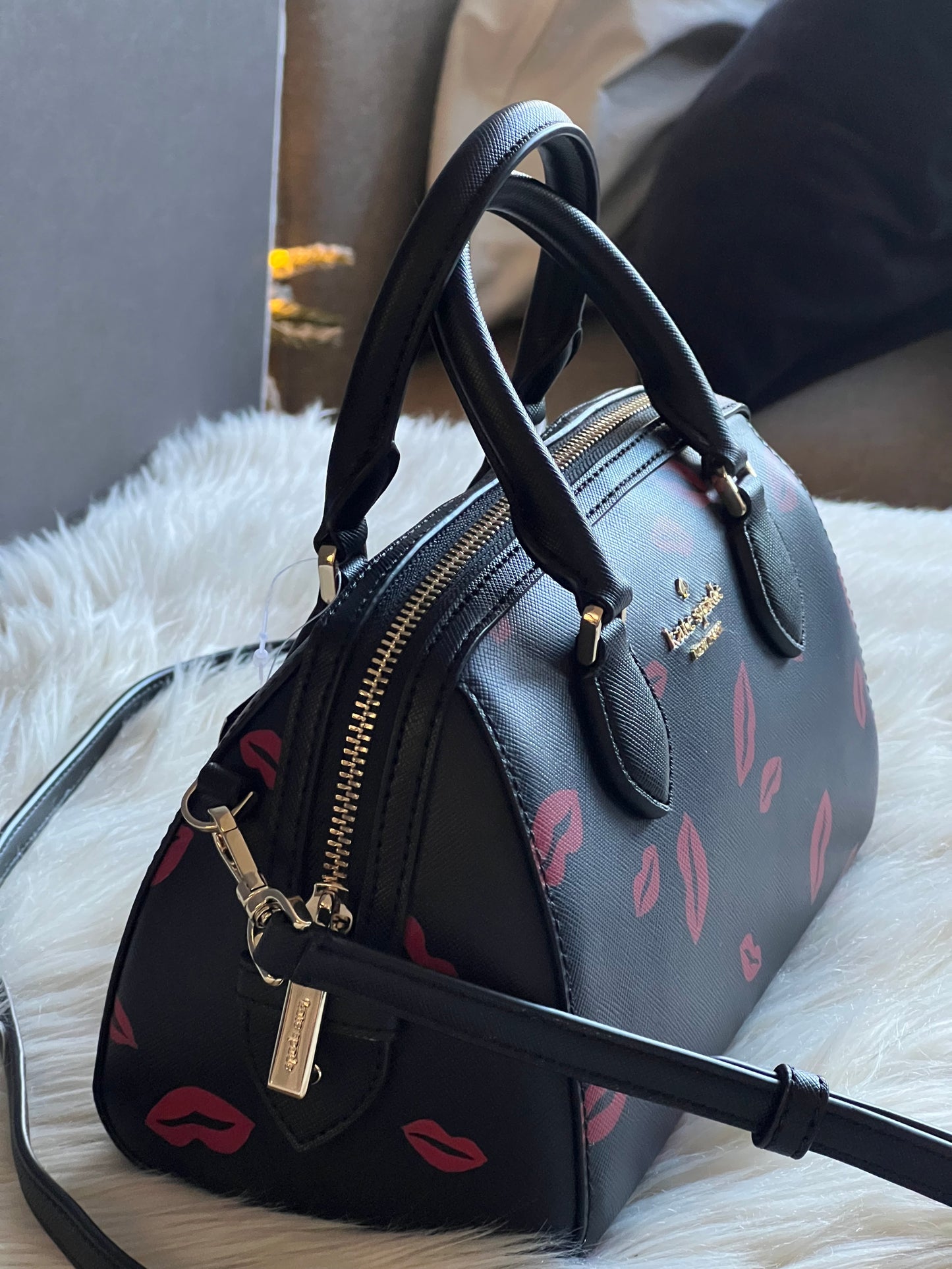 Kate Spade Madison Lip Toss Duffle Crossbody