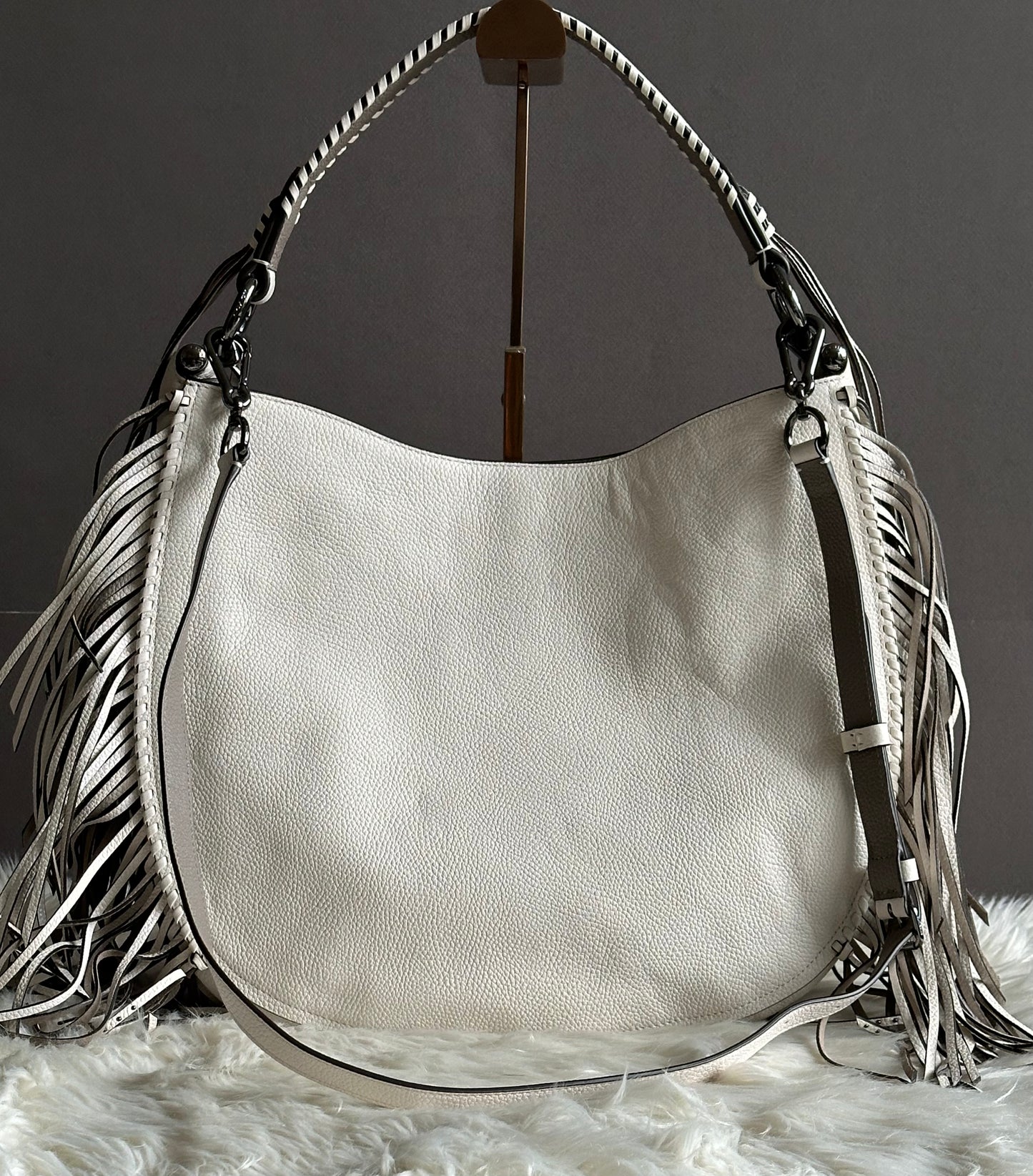Coach Nomad Fringe Hobo in Pebble Leather