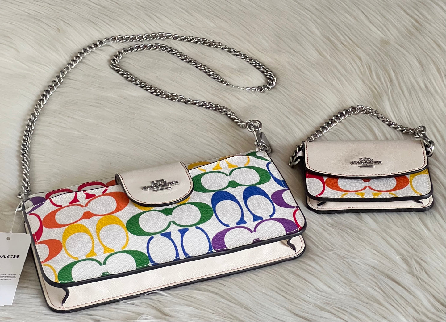 Coach Poppy Crossbody in Rainbow Signature Canvas