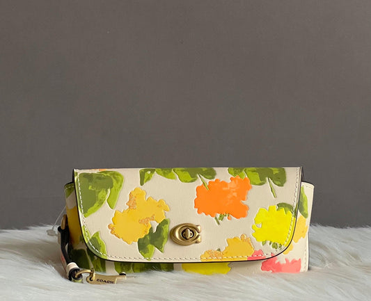 Coach Sunglass Case Bag Charm With Floral Print