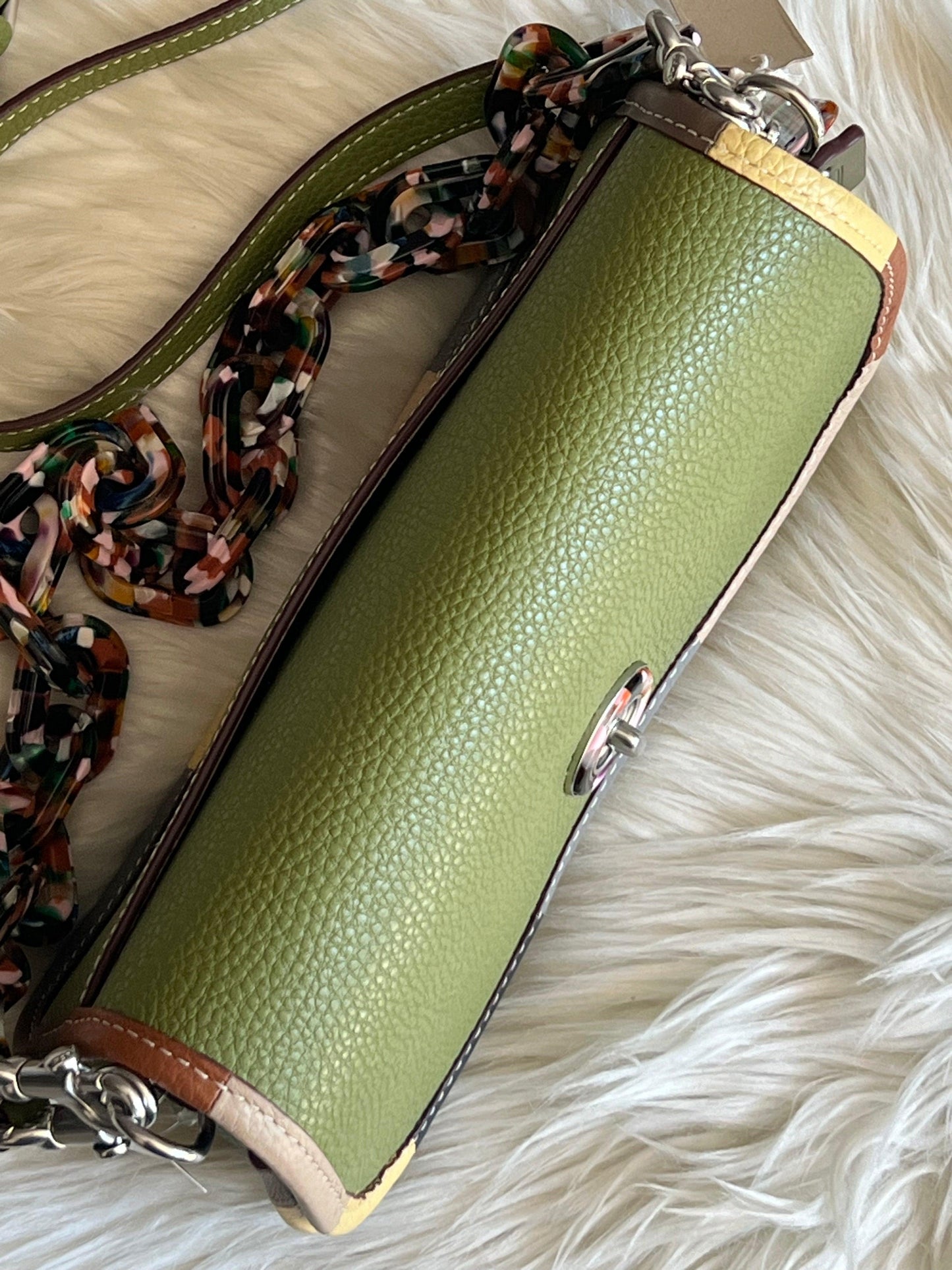 Coach Wavy Dinky Bag with Colorful Binding in Upcrafted Leather
