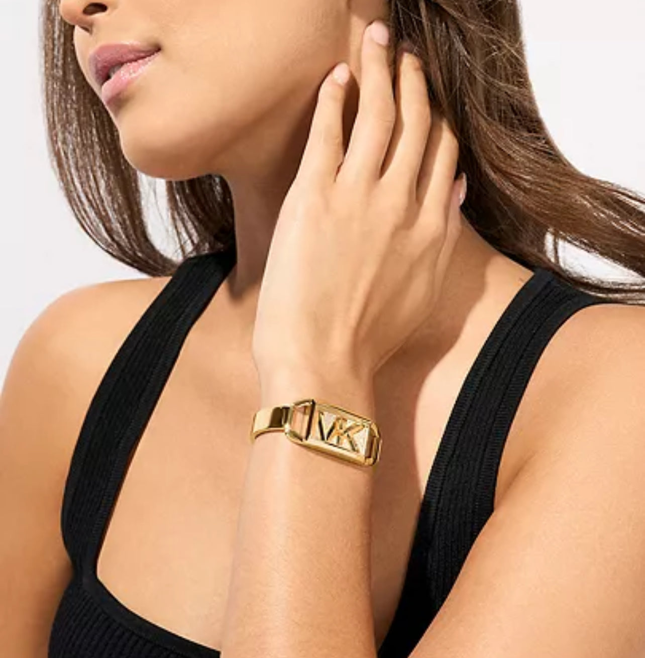 Michael Kors Women’s Mini Empire Pavé Gold-Tone Bangle Watch