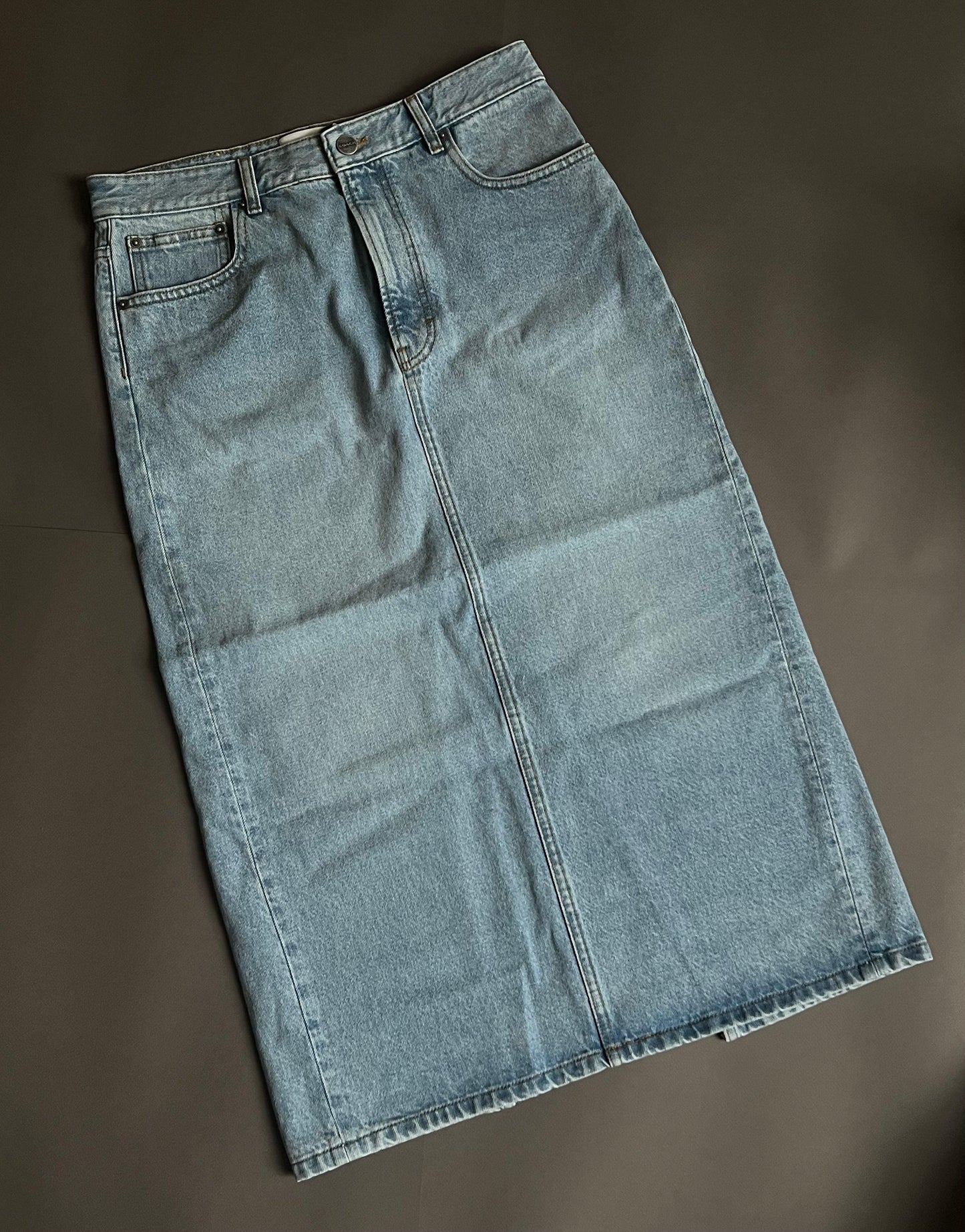 Coach Long Denim Skirt