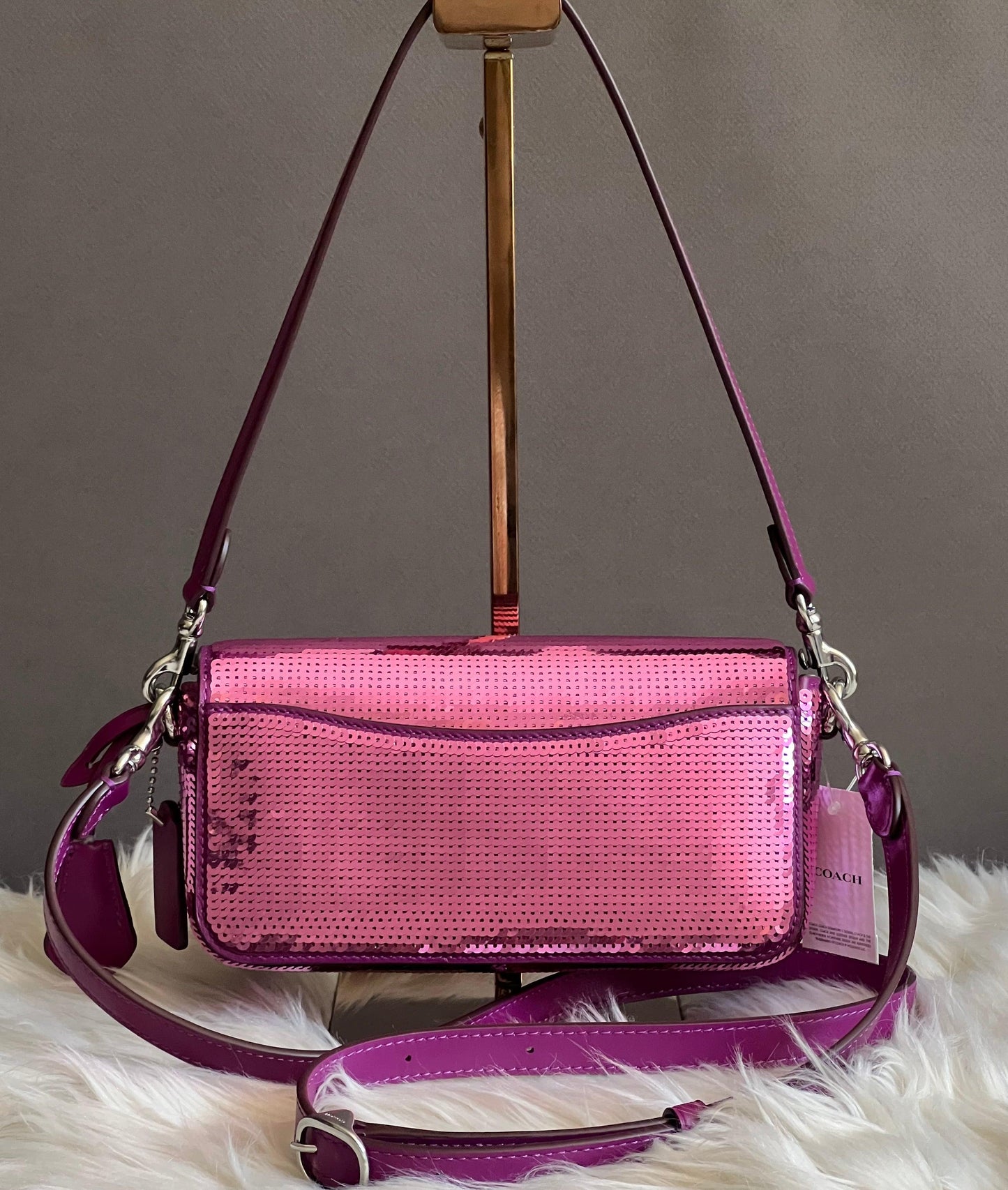Coach Studio Baguette Bag with Sequins