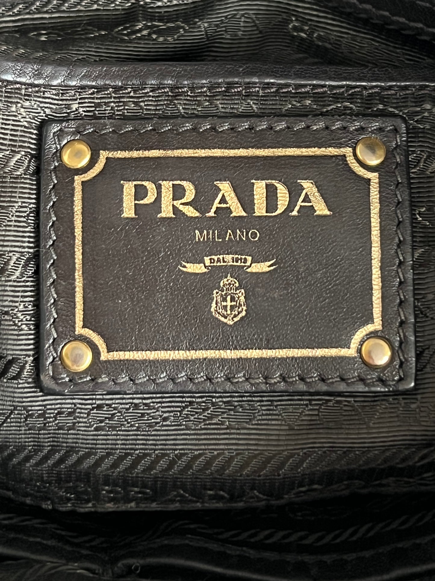 Prada Tessuto Gaufre Nylon Ruched Bag