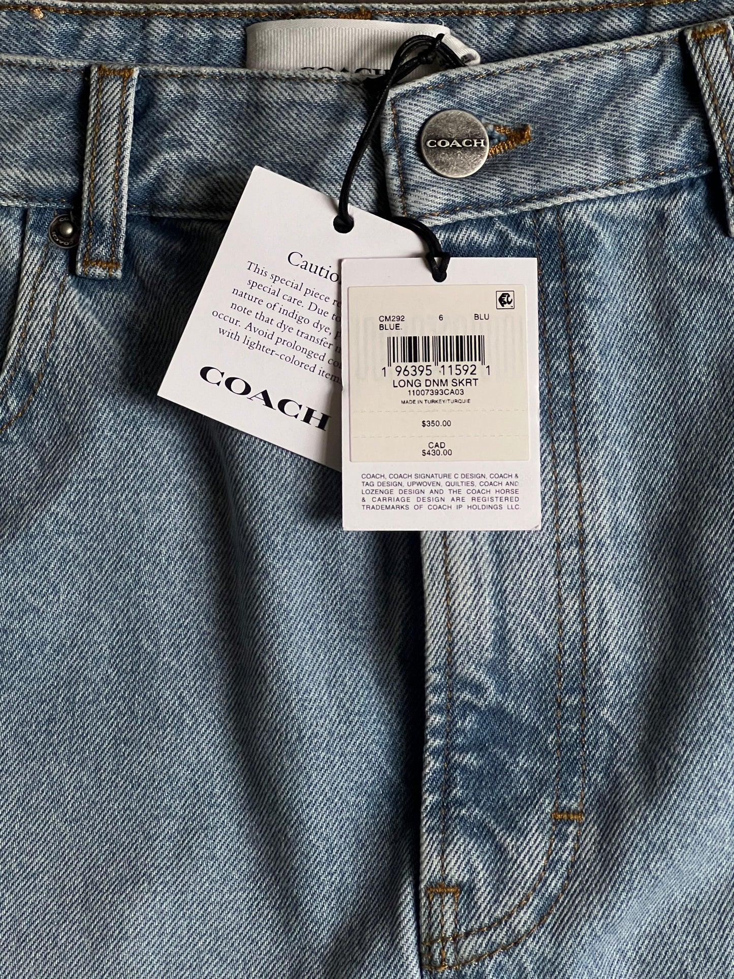 Coach Long Denim Skirt