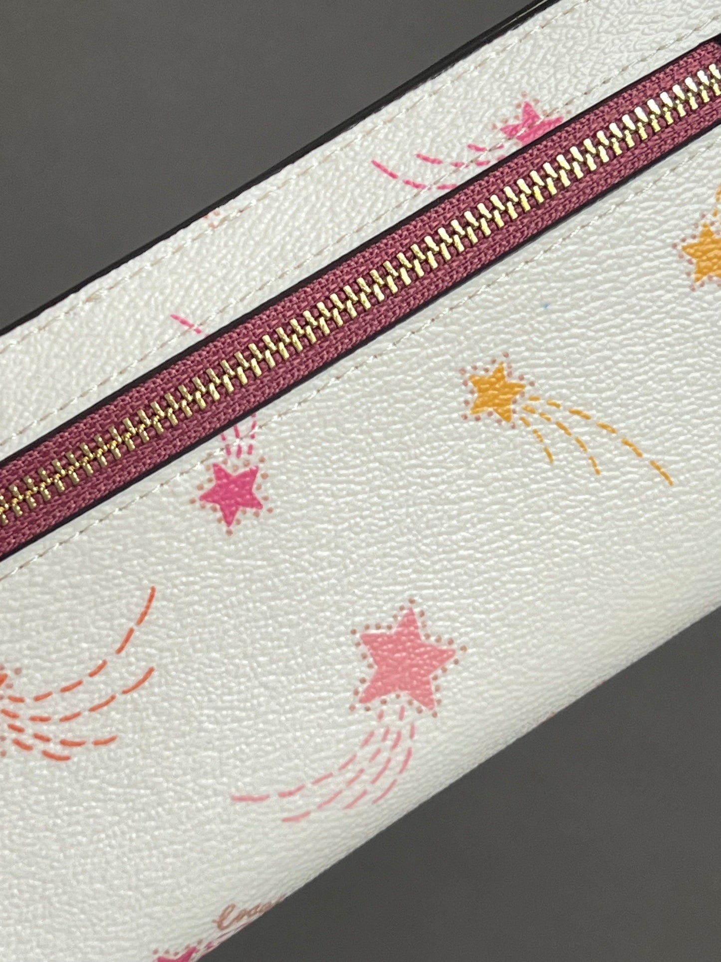 Coach Slim Zip Wallet With Shooting Star Print