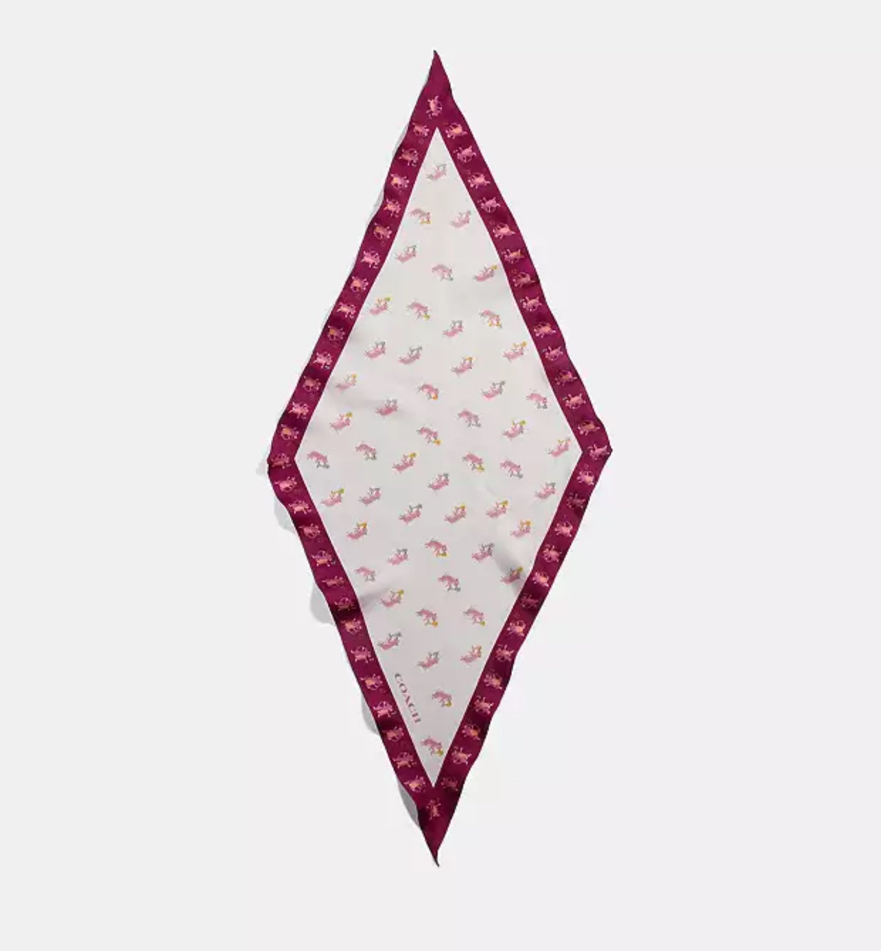 Coach Party Pig Silk Diamond Scarf