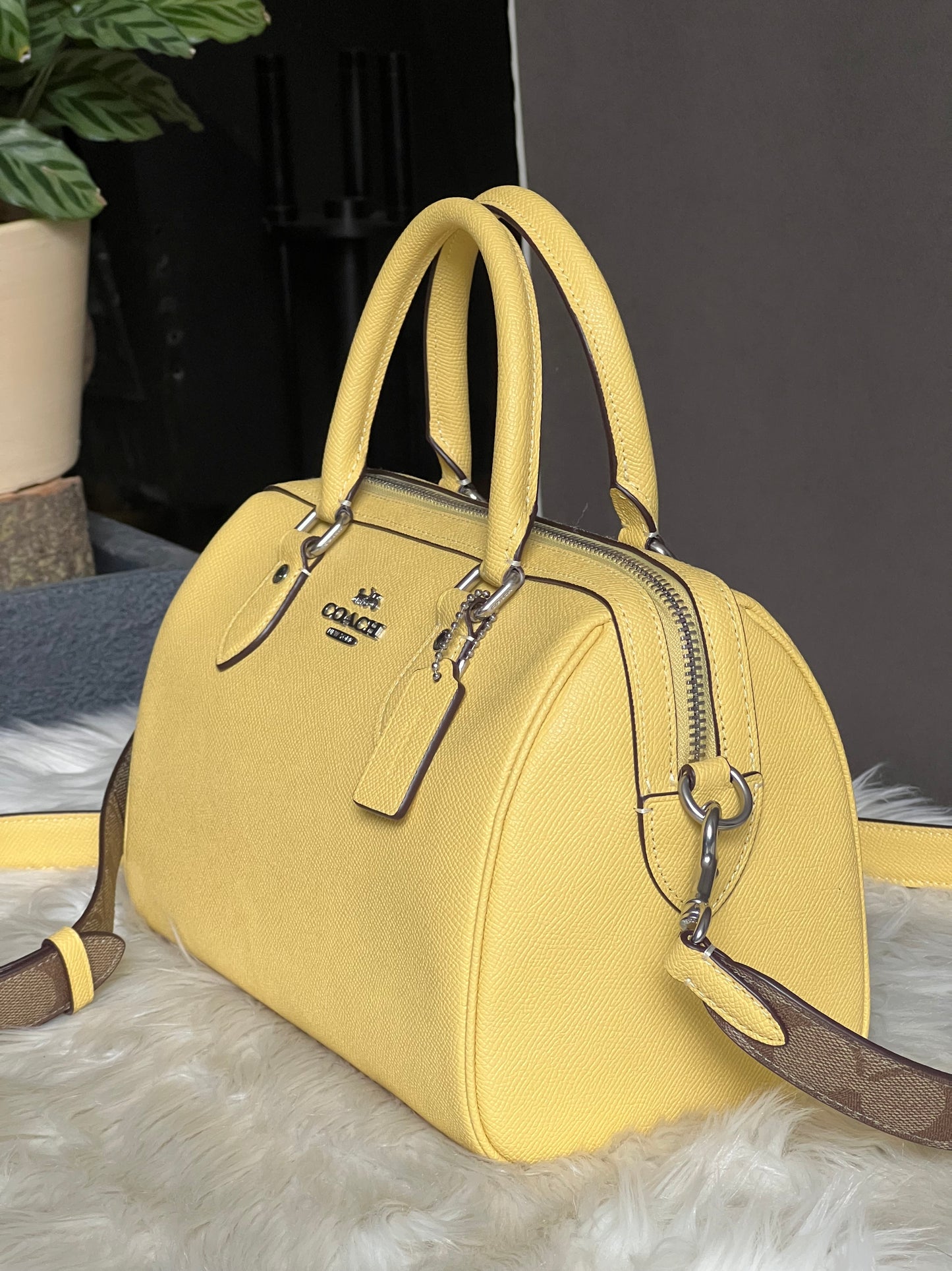 Coach Rowan Satchel with Signature Canvas Detail